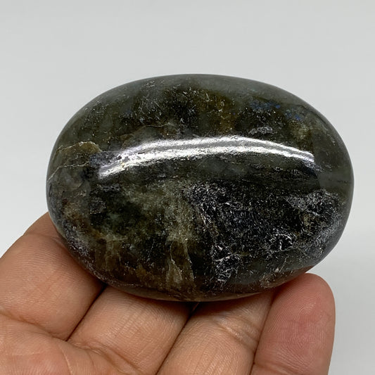 106.4g, 2.4"x1.8"x0.9", Natural Labradorite Palm-stone Tumbled Reiki, B35382