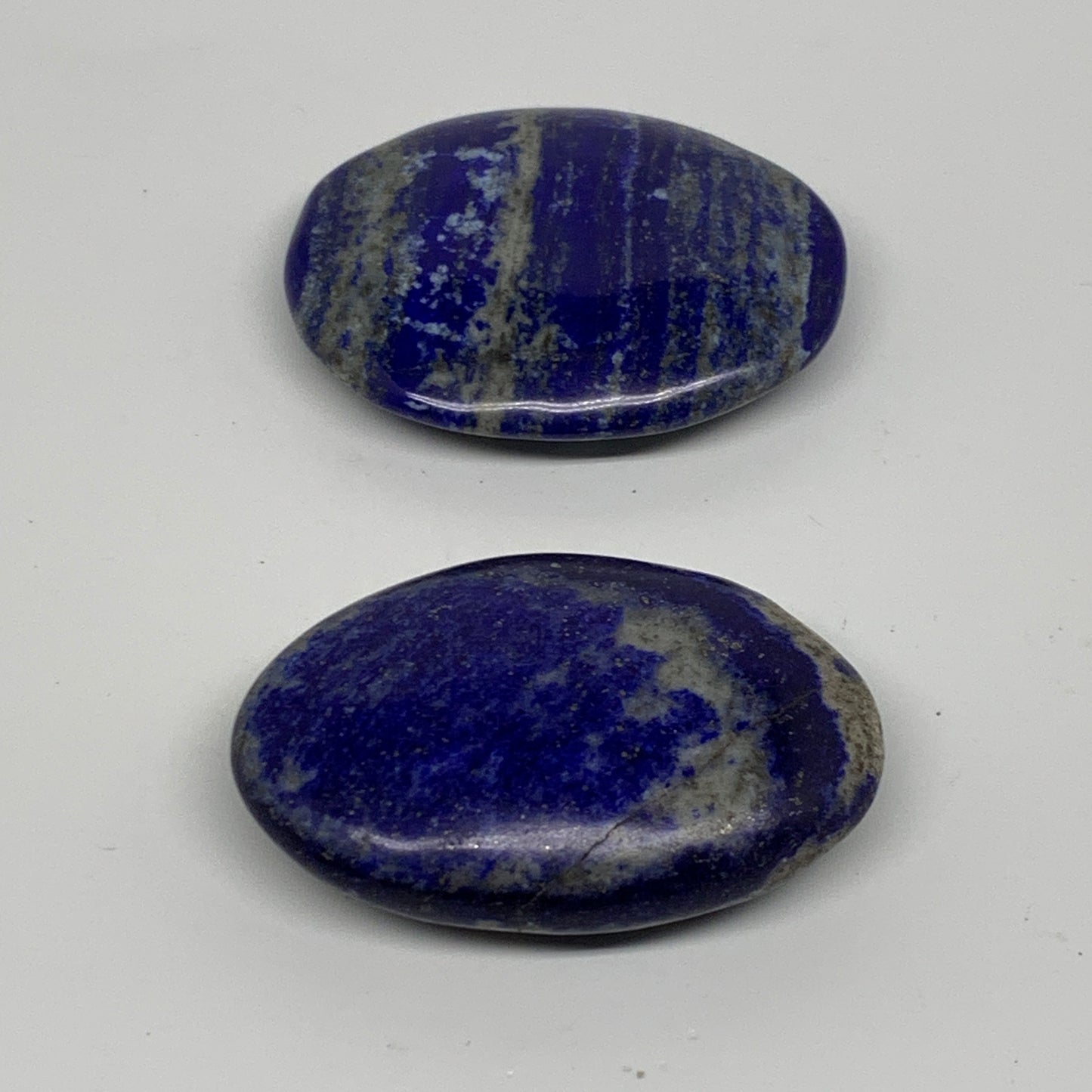 132.5g, 2.4"-2.4", 2pcs, Natural Lapis Lazuli Palm Stone @Afghanistan,B36741