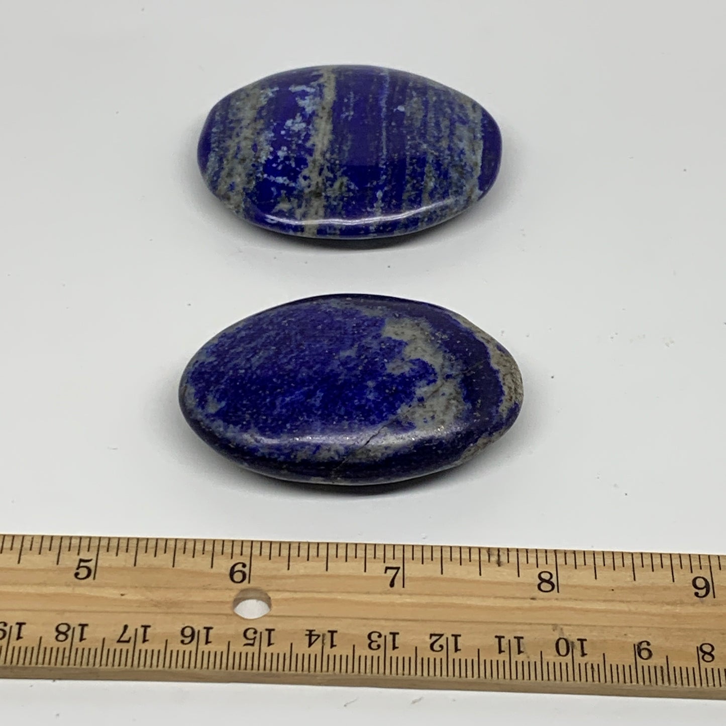 132.5g, 2.4"-2.4", 2pcs, Natural Lapis Lazuli Palm Stone @Afghanistan,B36741