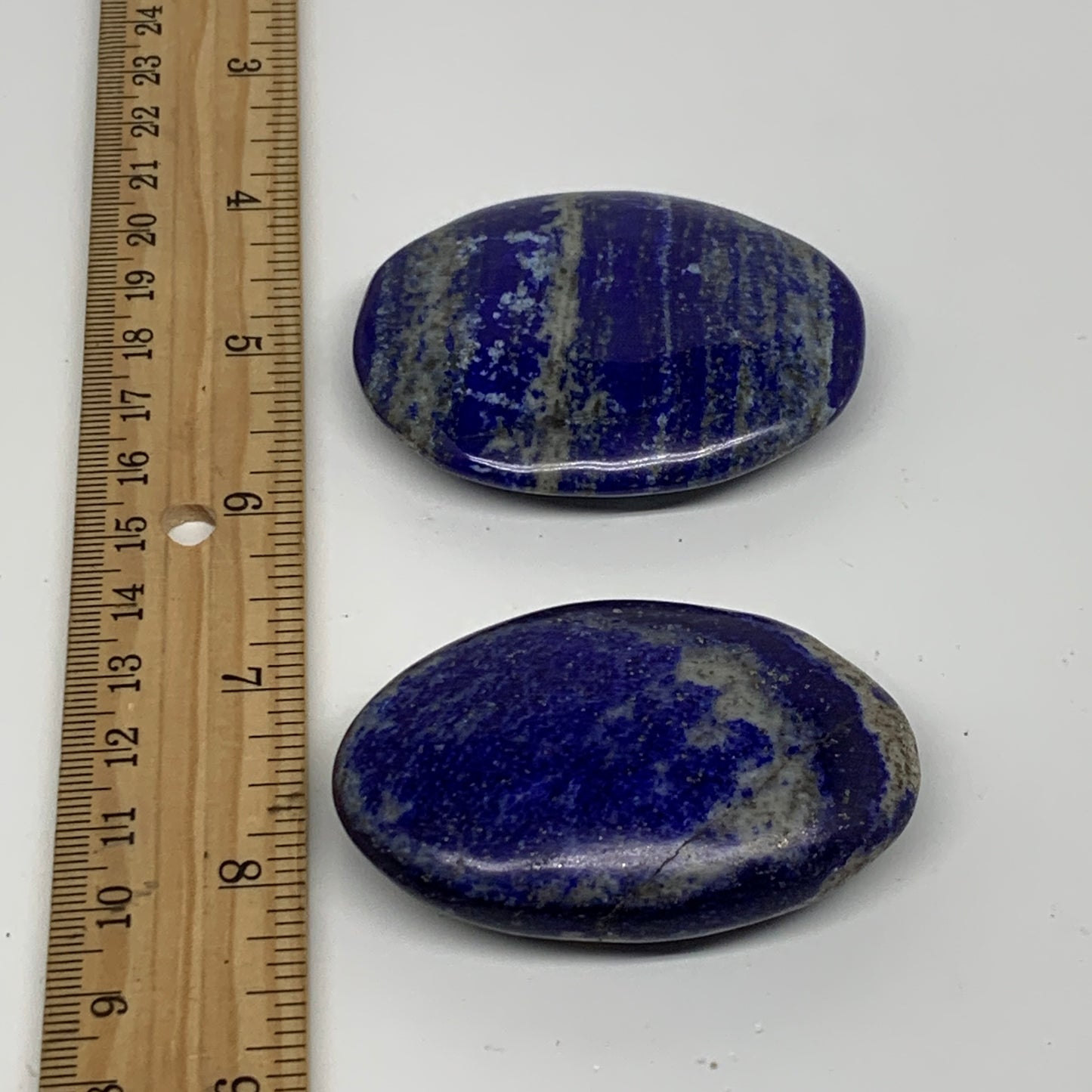 132.5g, 2.4"-2.4", 2pcs, Natural Lapis Lazuli Palm Stone @Afghanistan,B36741