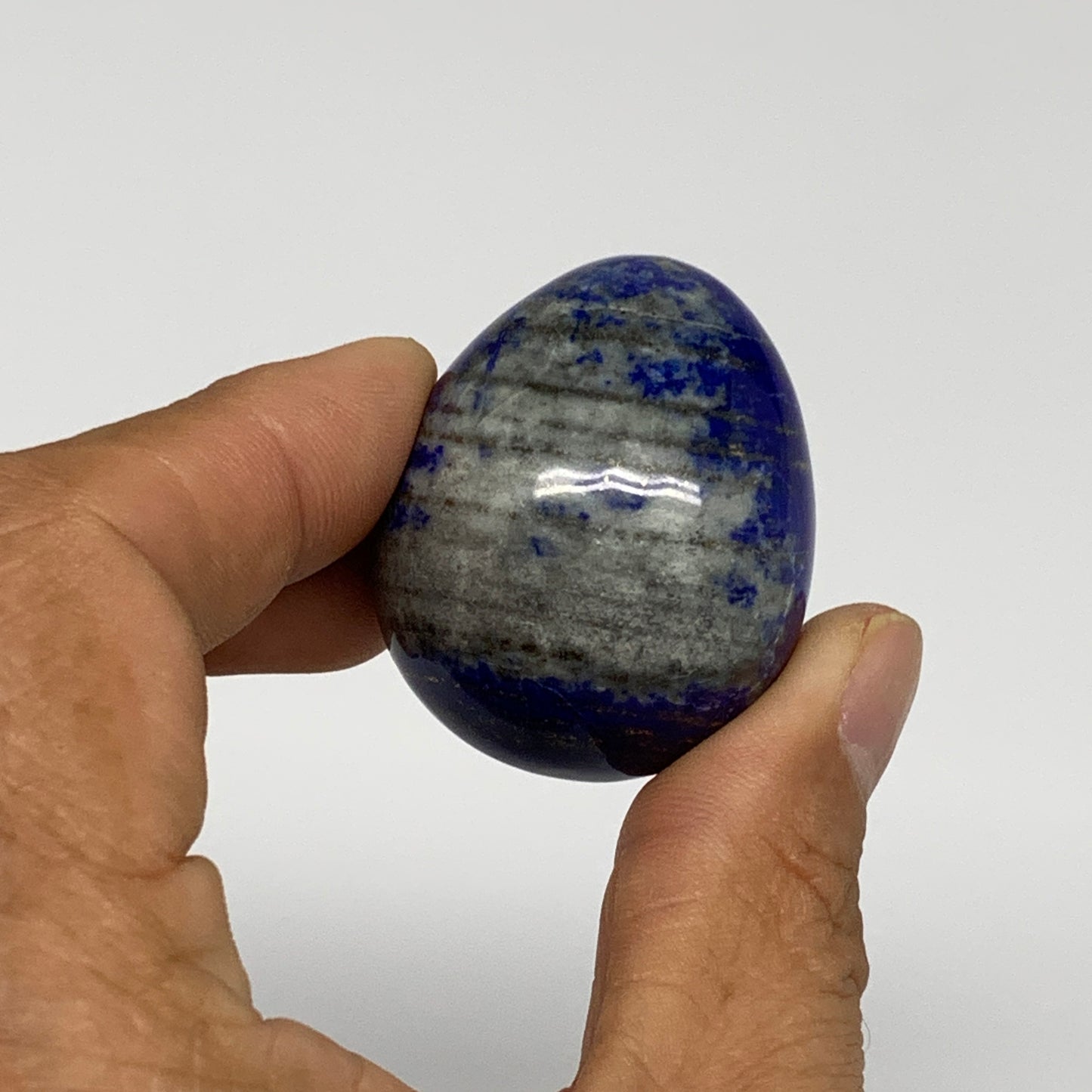 134.9g, 1.5"-1.6", 2pcs, Natural Lapis Lazuli Egg Polished @Afghanistan, B30424