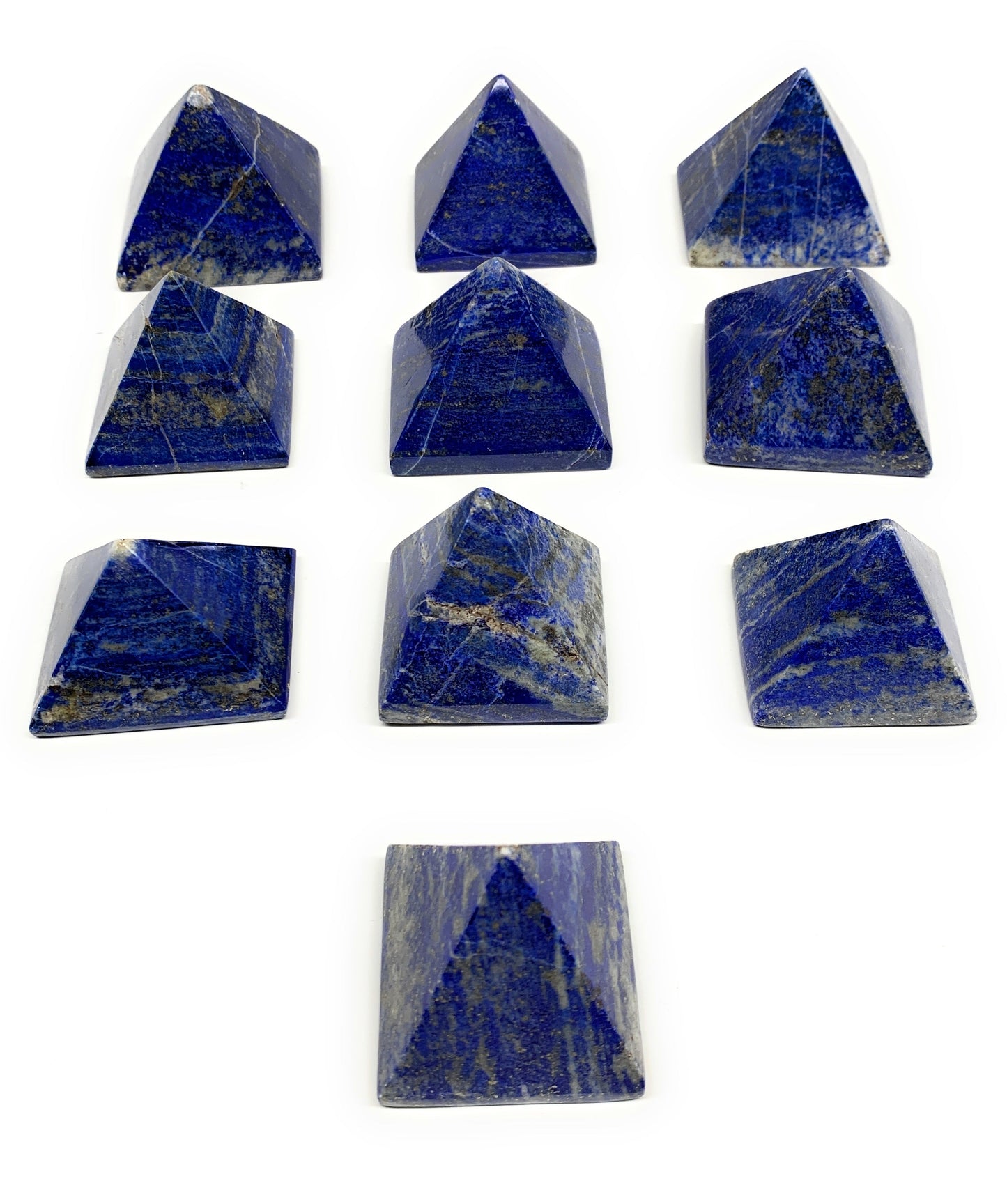 2.2 lbs (1000g),1.4"-1.7", 10pcs,Natural Lapis Lazuli Pyramids, B29694
