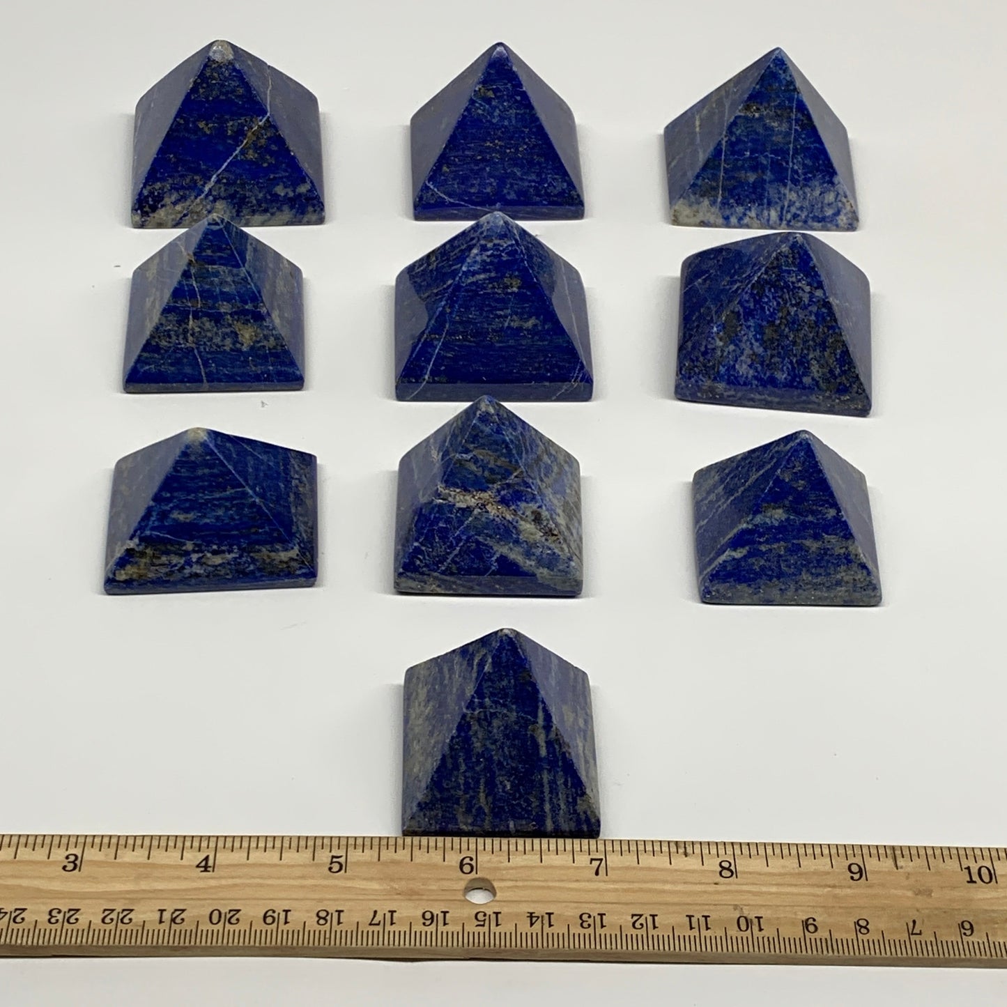 2.2 lbs (1000g),1.4"-1.7", 10pcs,Natural Lapis Lazuli Pyramids, B29694