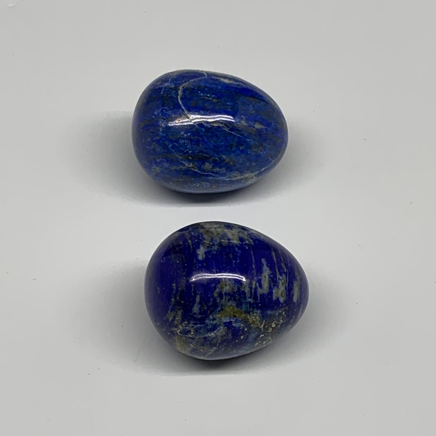 134.9g, 1.5"-1.6", 2pcs, Natural Lapis Lazuli Egg Polished @Afghanistan, B30424