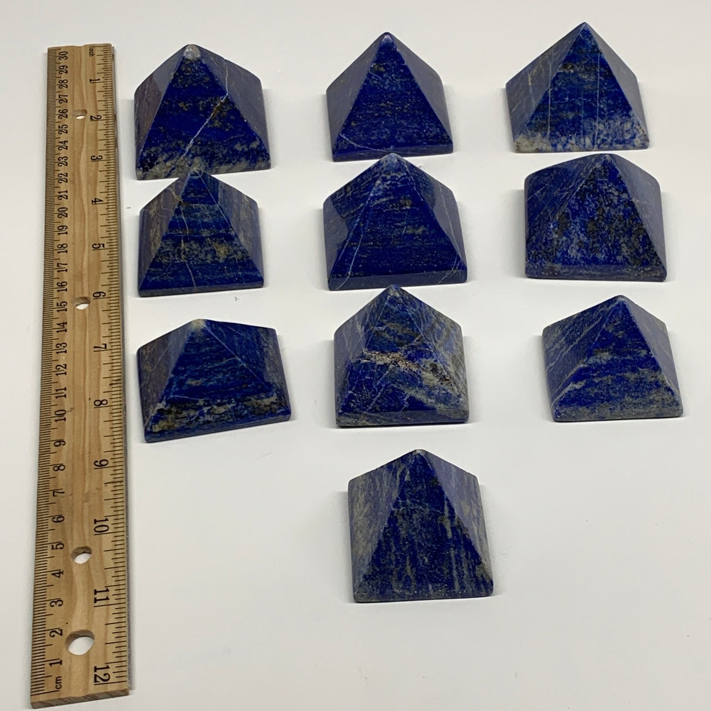 2.2 lbs (1000g),1.4"-1.7", 10pcs,Natural Lapis Lazuli Pyramids, B29694