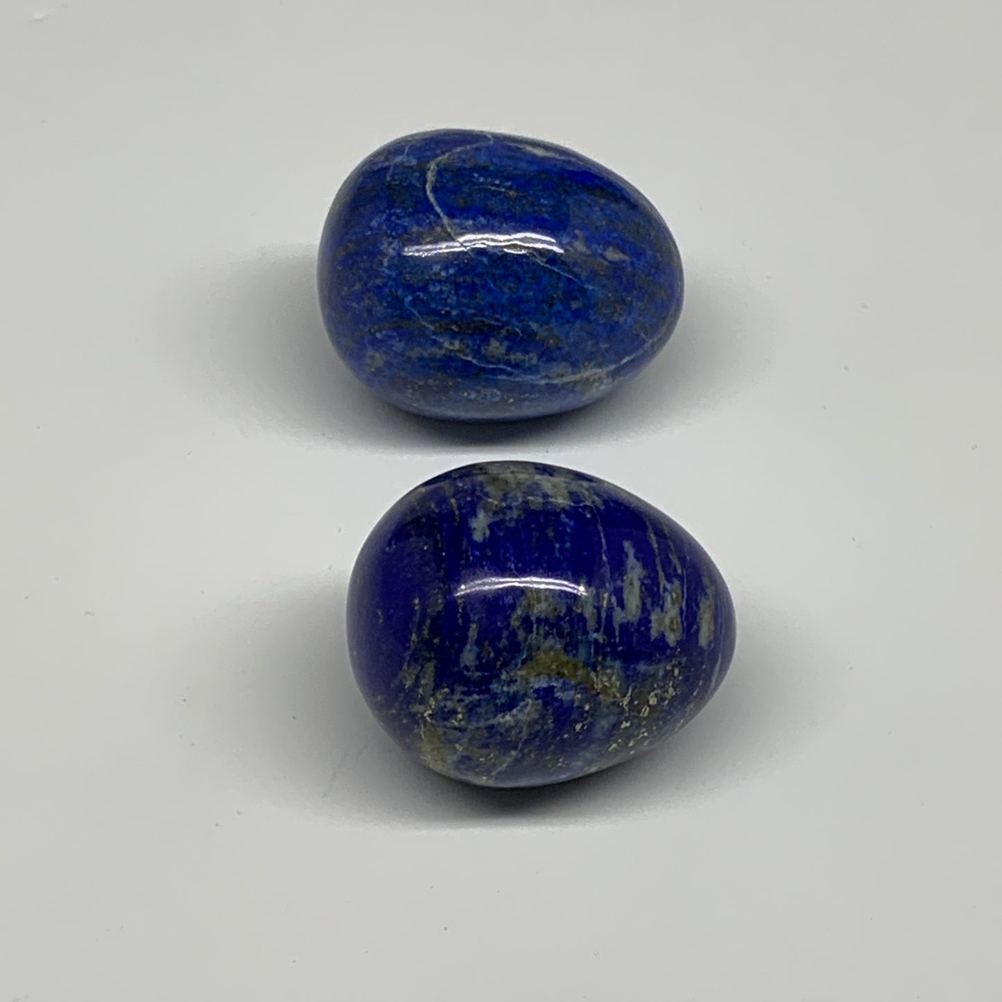 134.9g, 1.5"-1.6", 2pcs, Natural Lapis Lazuli Egg Polished @Afghanistan, B30424