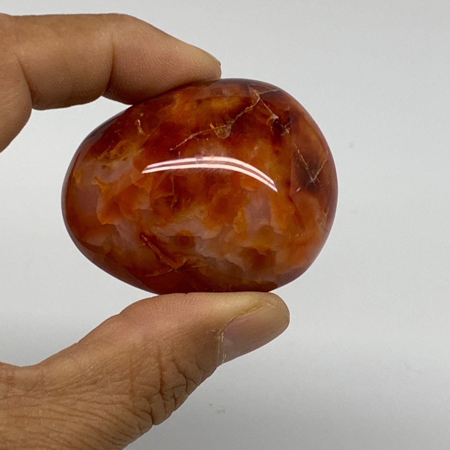 197.5g, 1.9"-2", 3pcs, Red Carnelian Palm-Stone Gem Crystal Polished, B37639