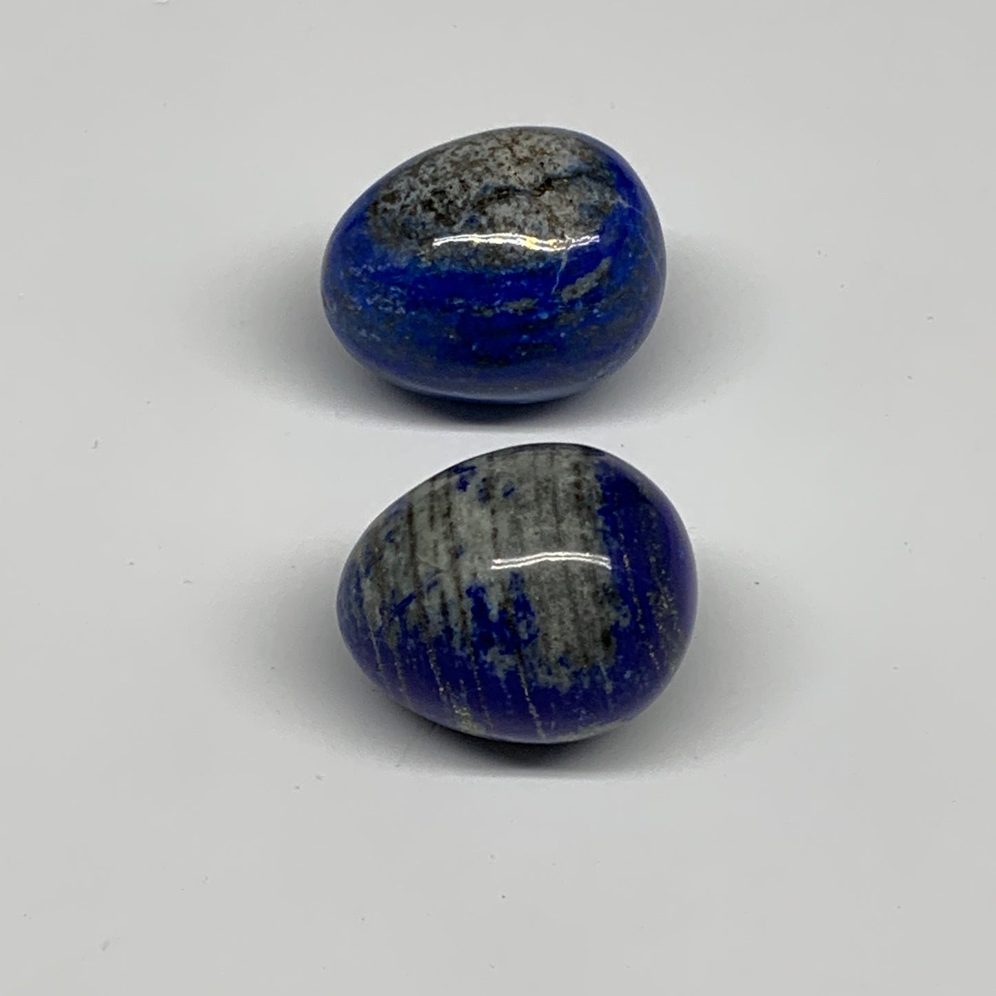 134.9g, 1.5"-1.6", 2pcs, Natural Lapis Lazuli Egg Polished @Afghanistan, B30424