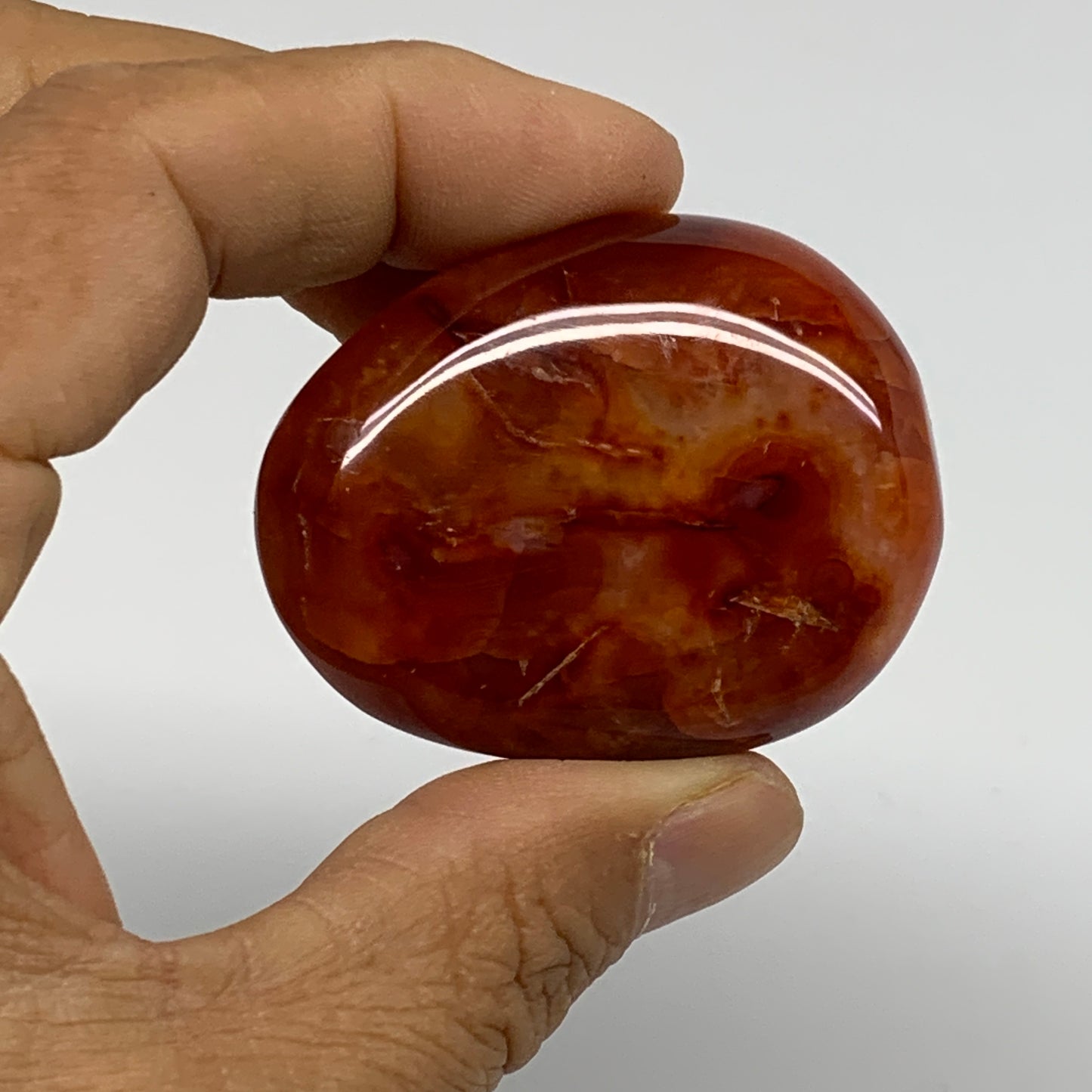 197.5g, 1.9"-2", 3pcs, Red Carnelian Palm-Stone Gem Crystal Polished, B37639