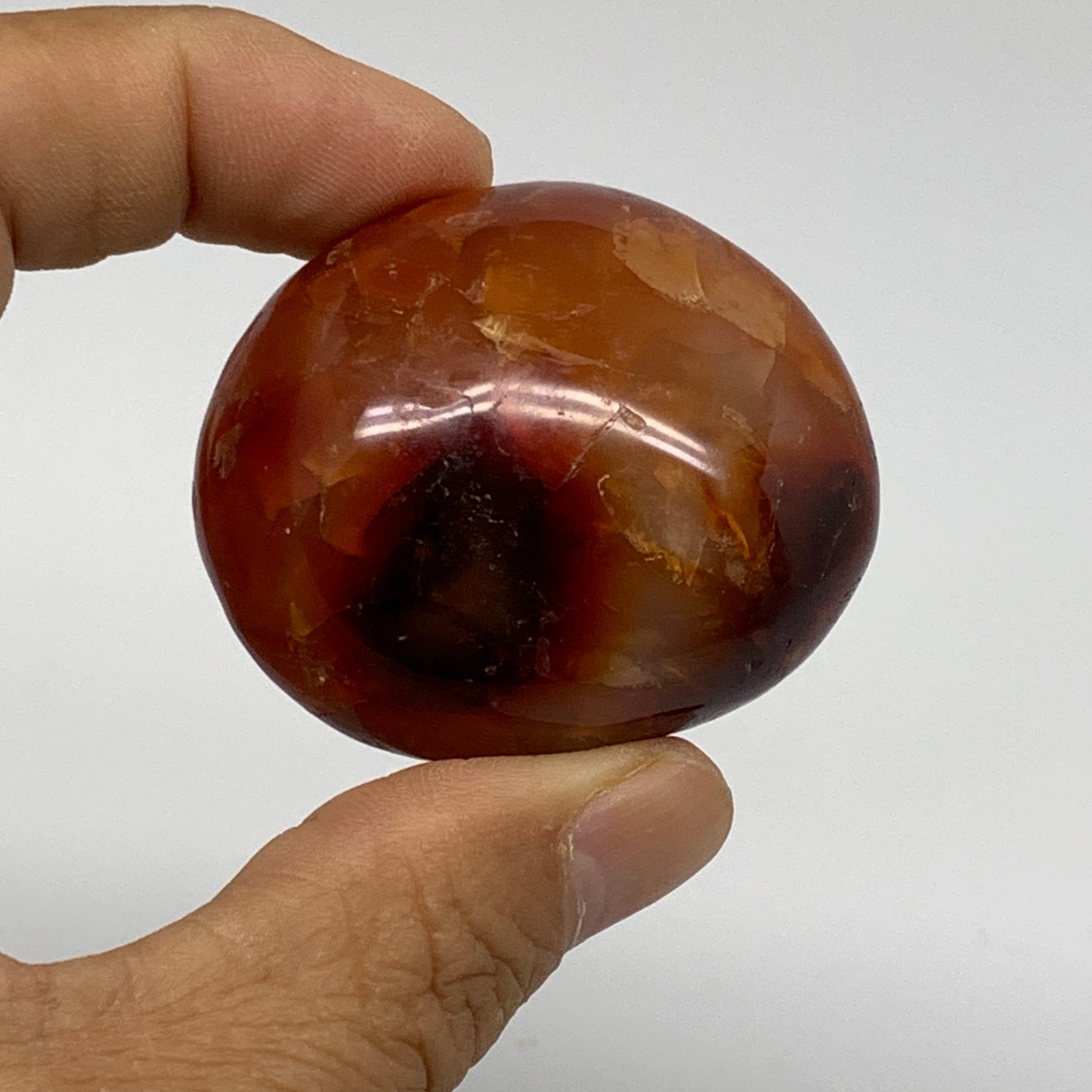 197.5g, 1.9"-2", 3pcs, Red Carnelian Palm-Stone Gem Crystal Polished, B37639