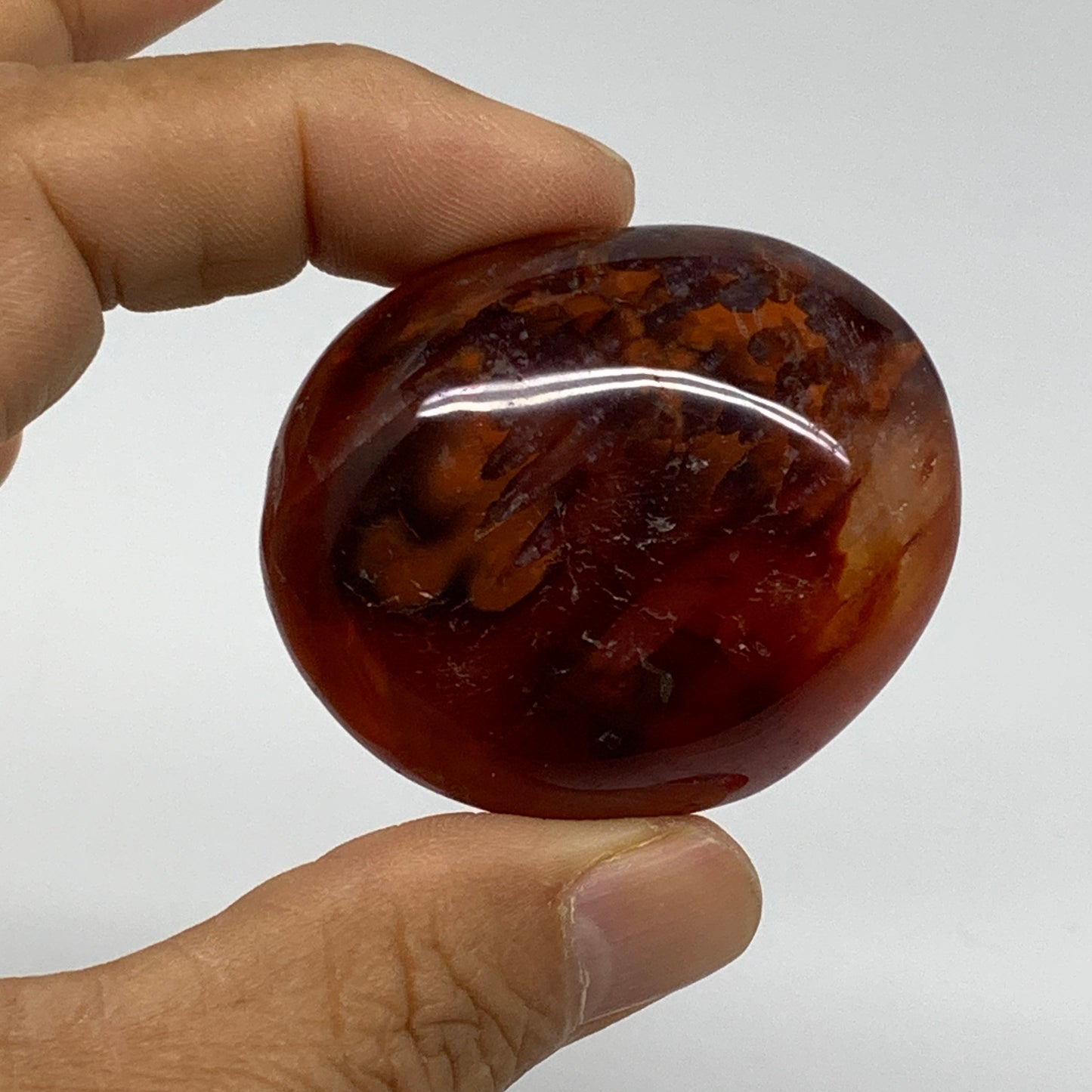 197.5g, 1.9"-2", 3pcs, Red Carnelian Palm-Stone Gem Crystal Polished, B37639