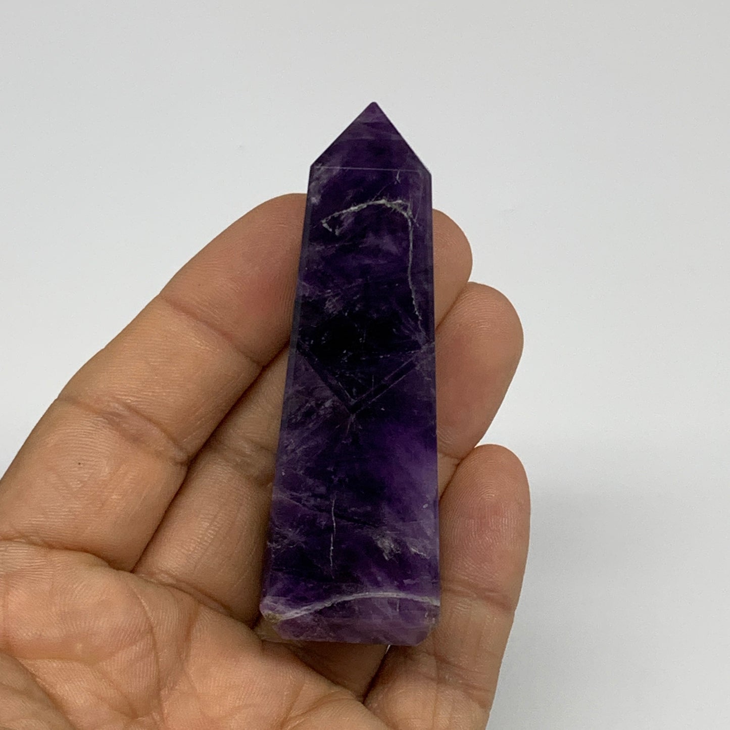 64.9g, 2.7"x0.9"x0.9", Natural Amethyst Tower Point Obelisk @Brazil, B31264