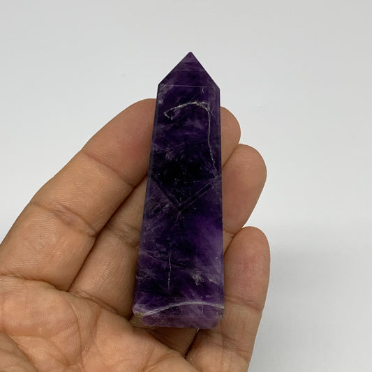 64.9g, 2.7"x0.9"x0.9", Natural Amethyst Tower Point Obelisk @Brazil, B31264