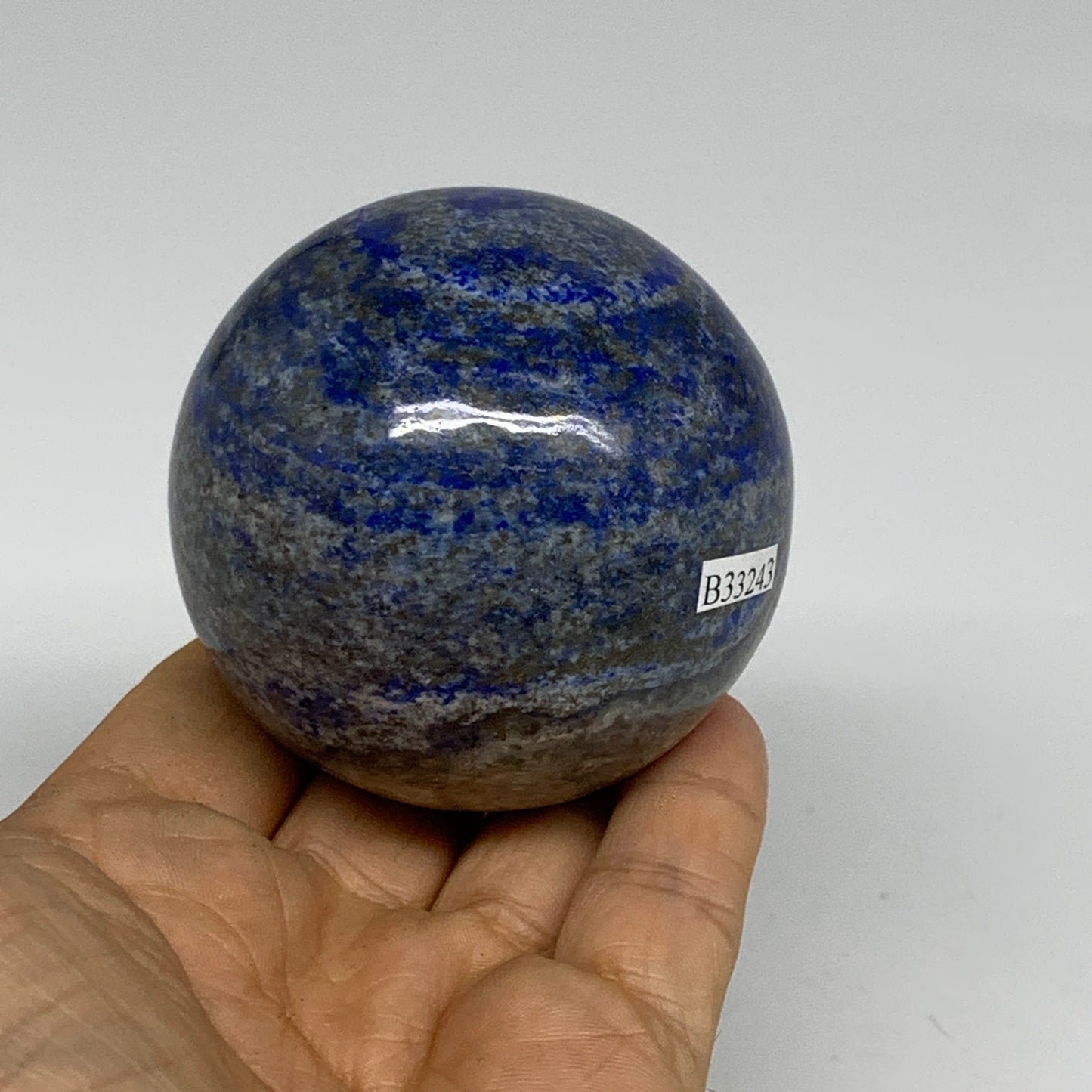 0.85 lbs, 2.4" (62mm), Lapis Lazuli Sphere Ball Gemstone @Afghanistan, B33243