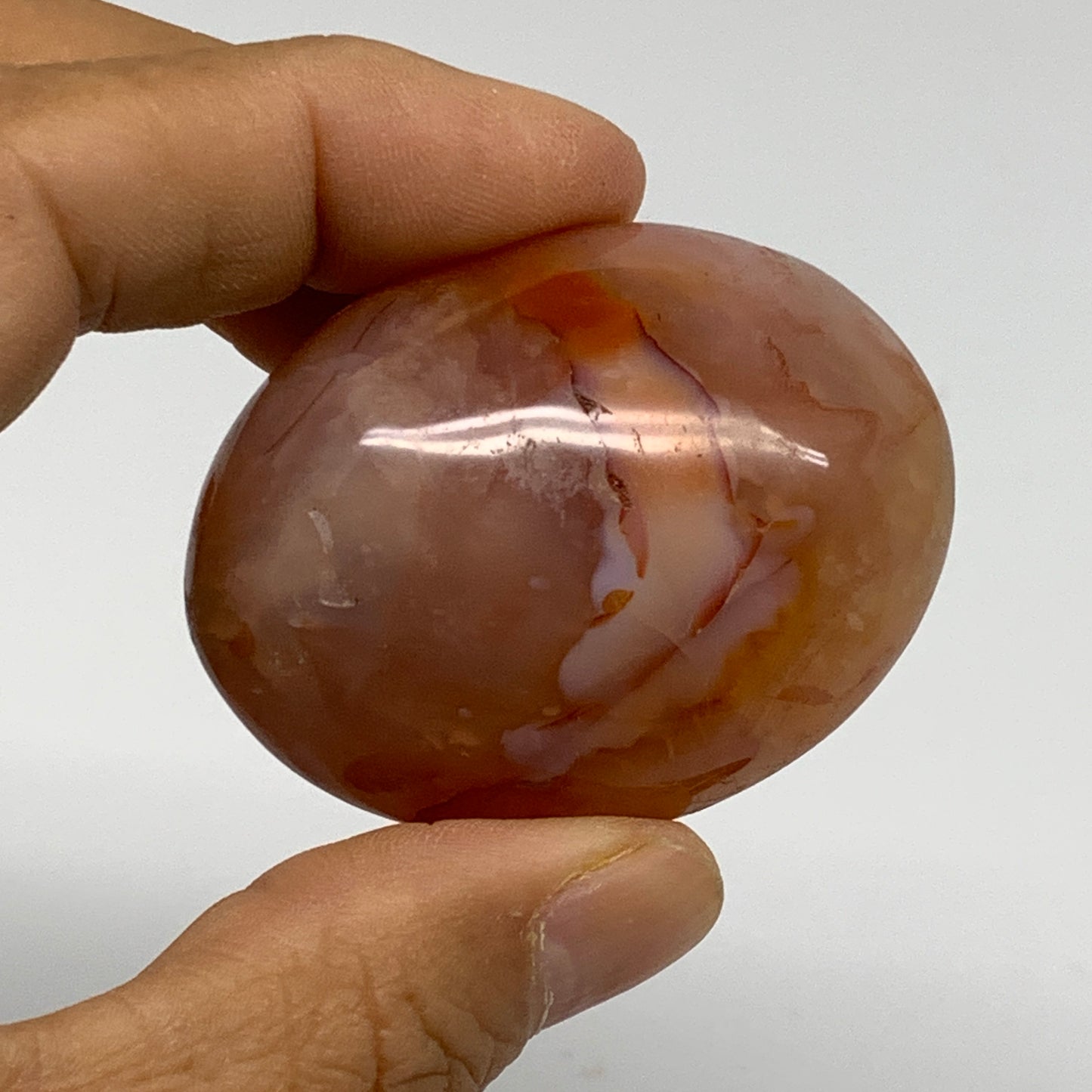 197.5g, 1.9"-2", 3pcs, Red Carnelian Palm-Stone Gem Crystal Polished, B37639