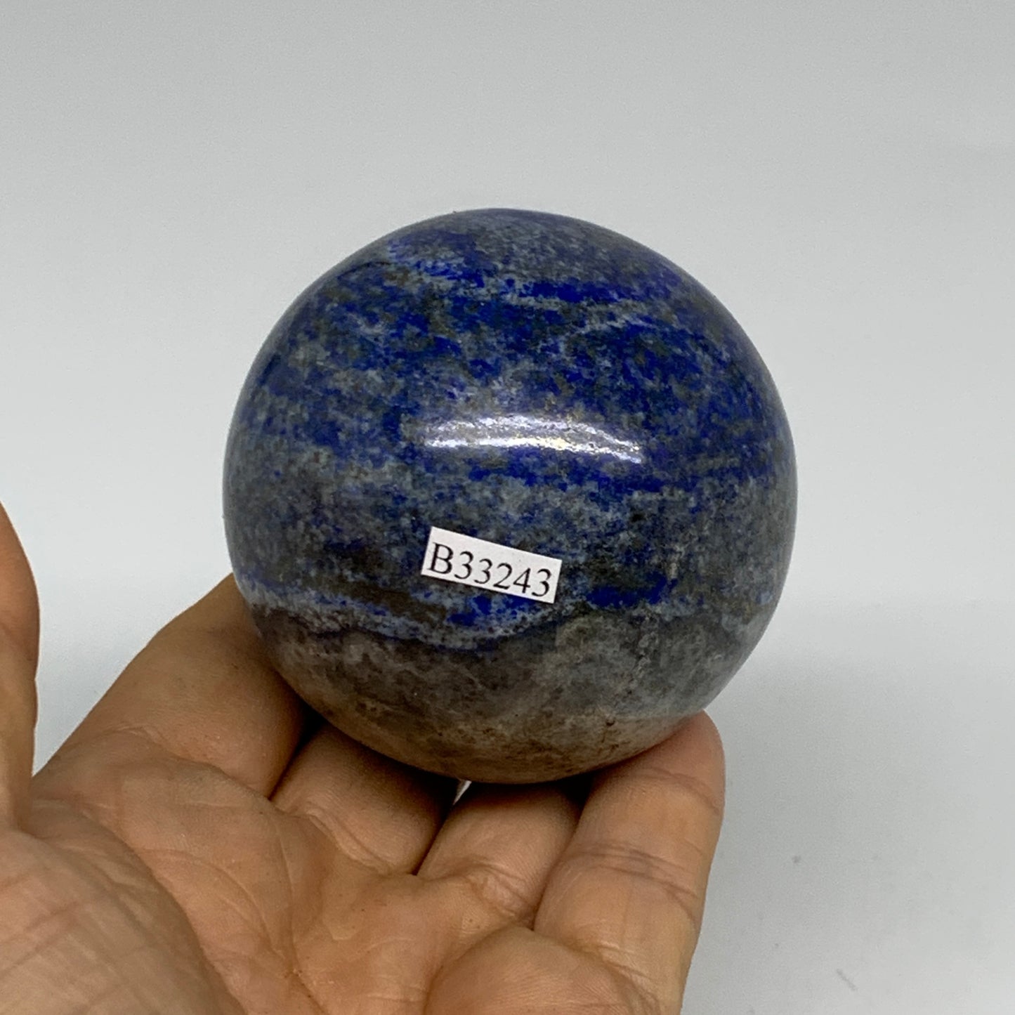 0.85 lbs, 2.4" (62mm), Lapis Lazuli Sphere Ball Gemstone @Afghanistan, B33243
