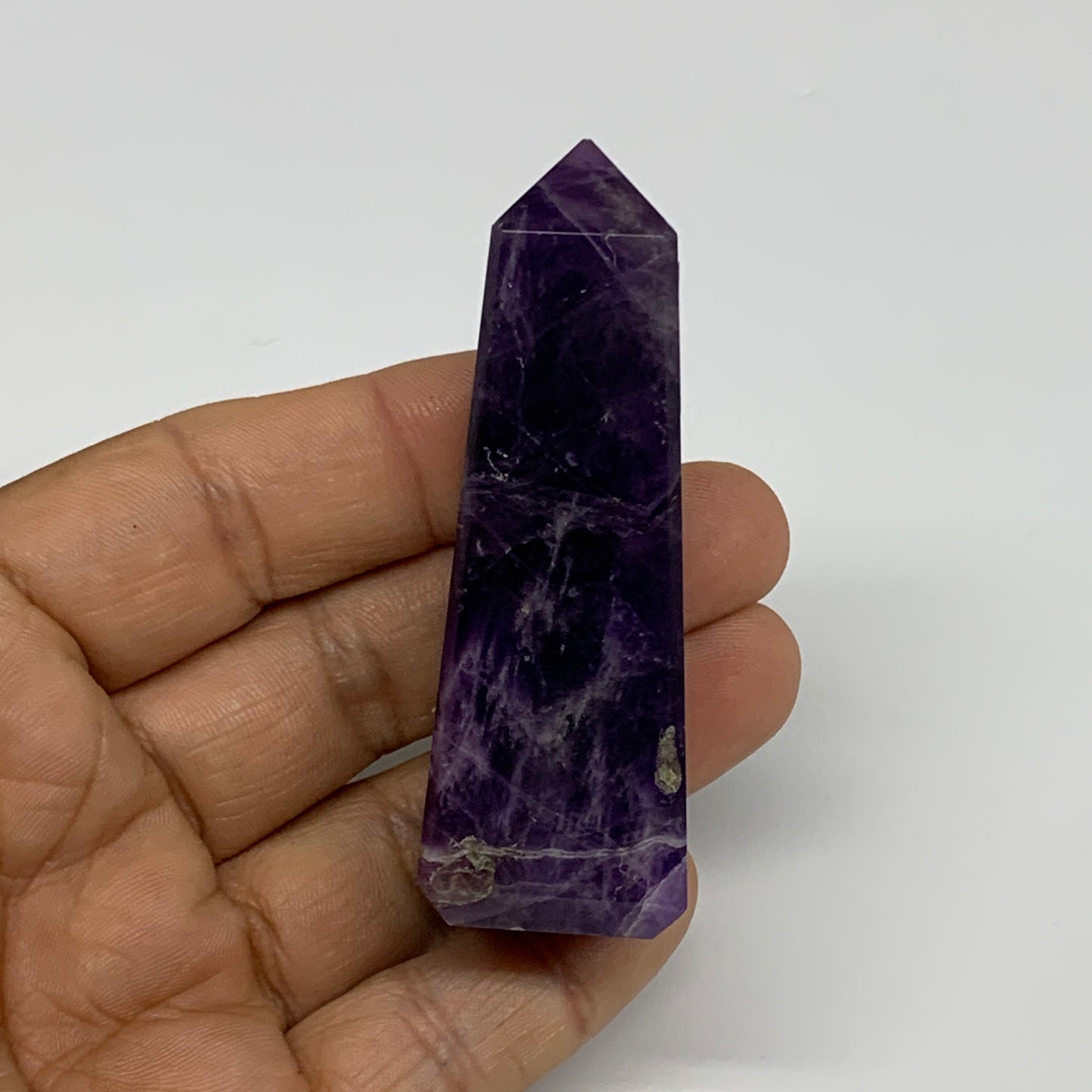 64.9g, 2.7"x0.9"x0.9", Natural Amethyst Tower Point Obelisk @Brazil, B31264