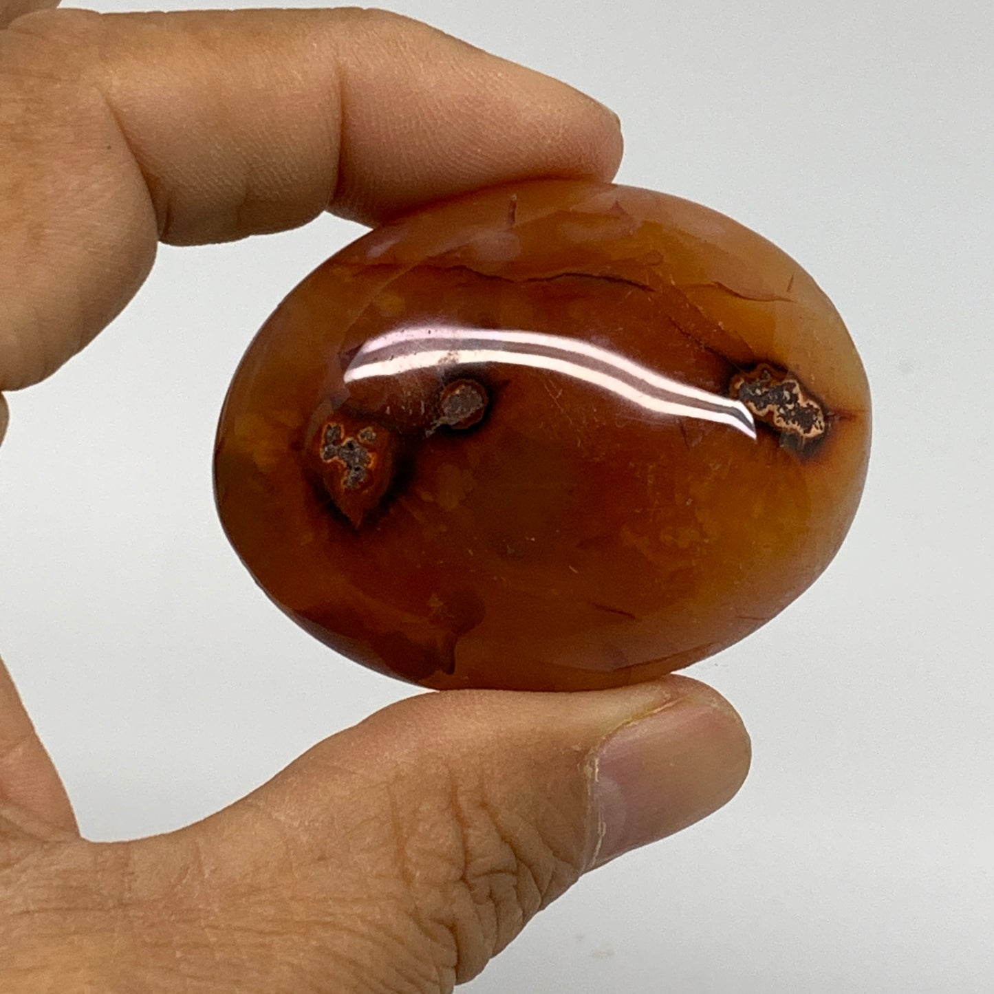 197.5g, 1.9"-2", 3pcs, Red Carnelian Palm-Stone Gem Crystal Polished, B37639