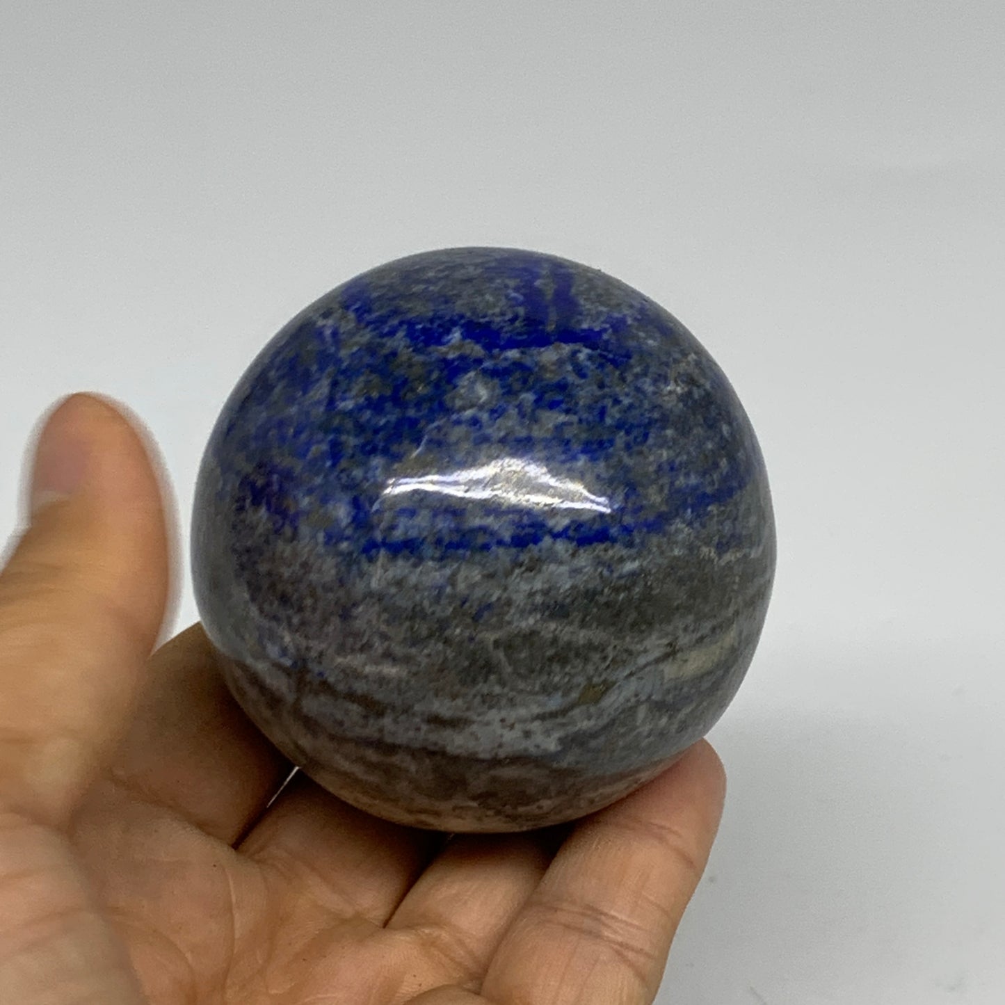 0.85 lbs, 2.4" (62mm), Lapis Lazuli Sphere Ball Gemstone @Afghanistan, B33243