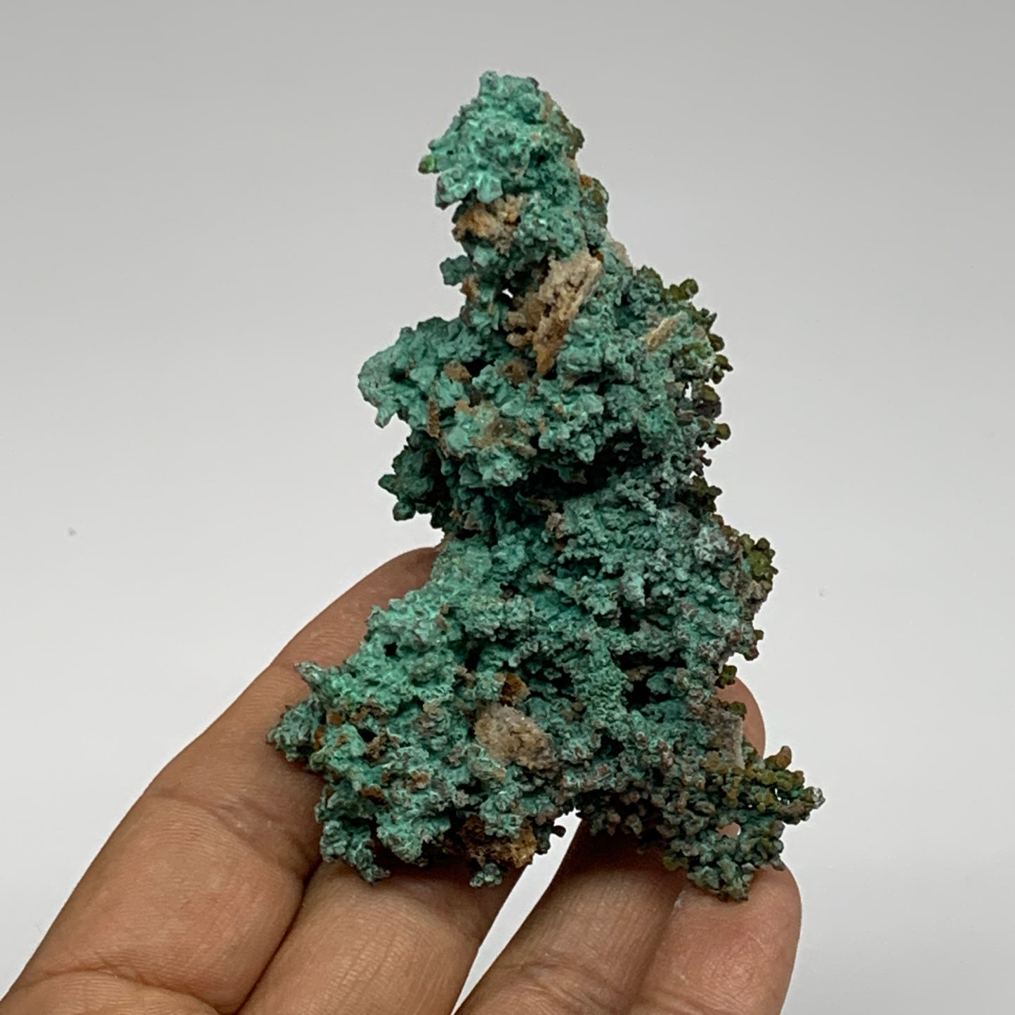 141.3g, 3.2"x2.3"x1.2", Malachite on Native Copper Mineral Specimens, B33978