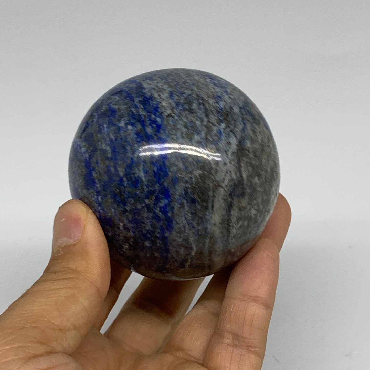 0.85 lbs, 2.4" (62mm), Lapis Lazuli Sphere Ball Gemstone @Afghanistan, B33243