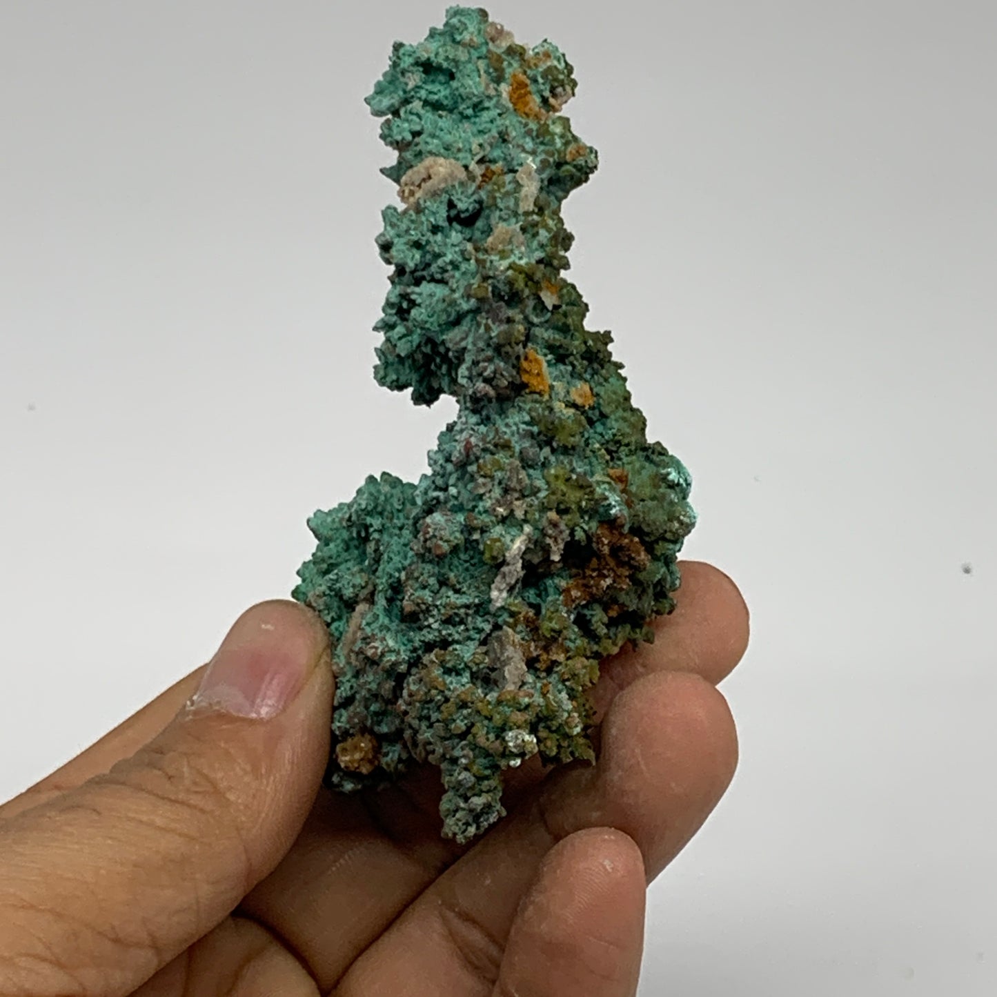 141.3g, 3.2"x2.3"x1.2", Malachite on Native Copper Mineral Specimens, B33978