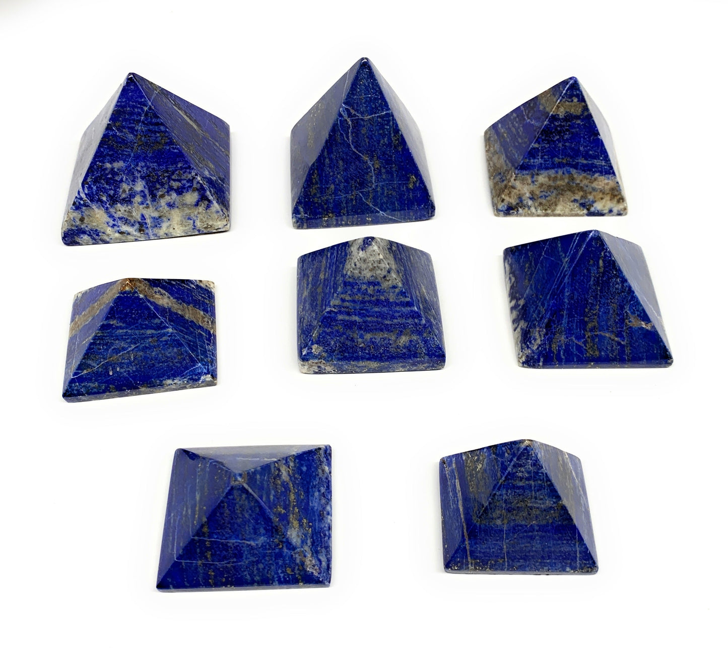 2.2 lbs (1000g),1"-2.1",  8pcs,Natural Lapis Lazuli Pyramids, B29695