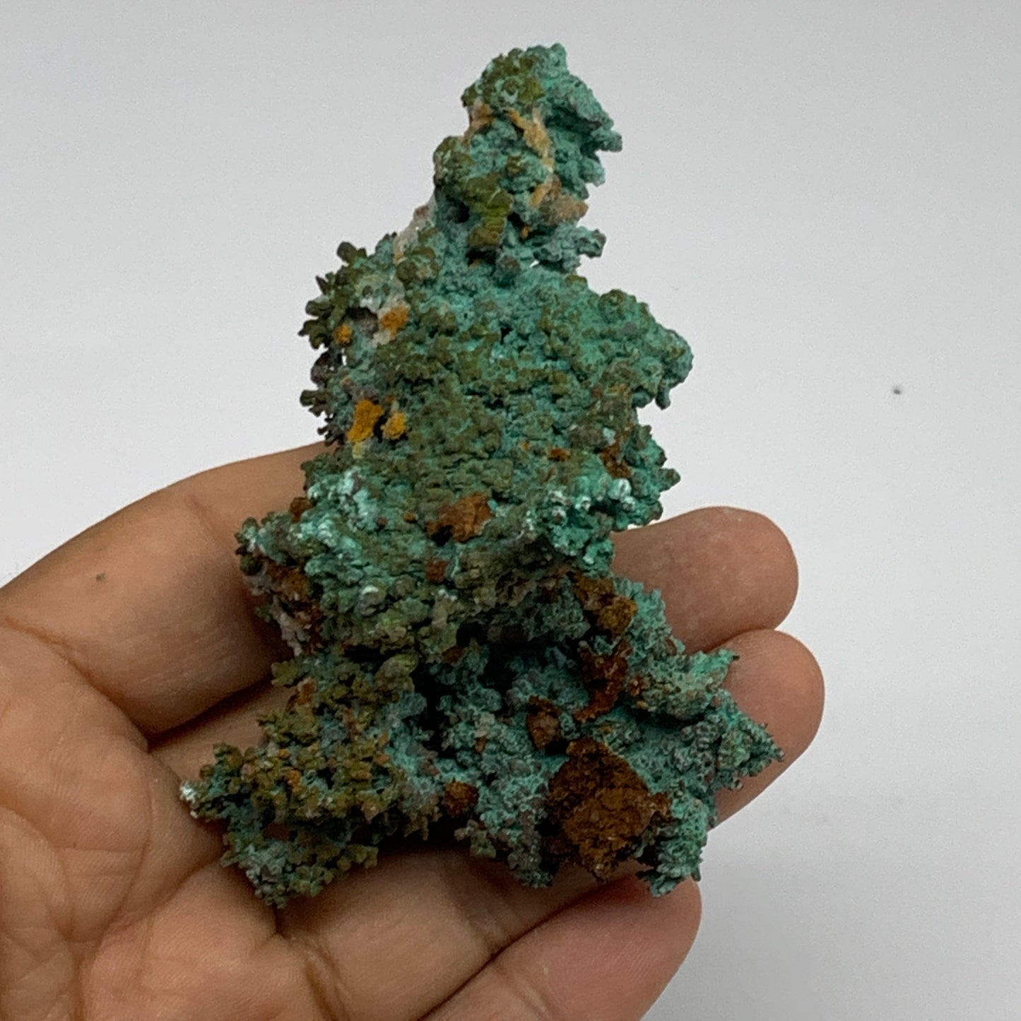 141.3g, 3.2"x2.3"x1.2", Malachite on Native Copper Mineral Specimens, B33978