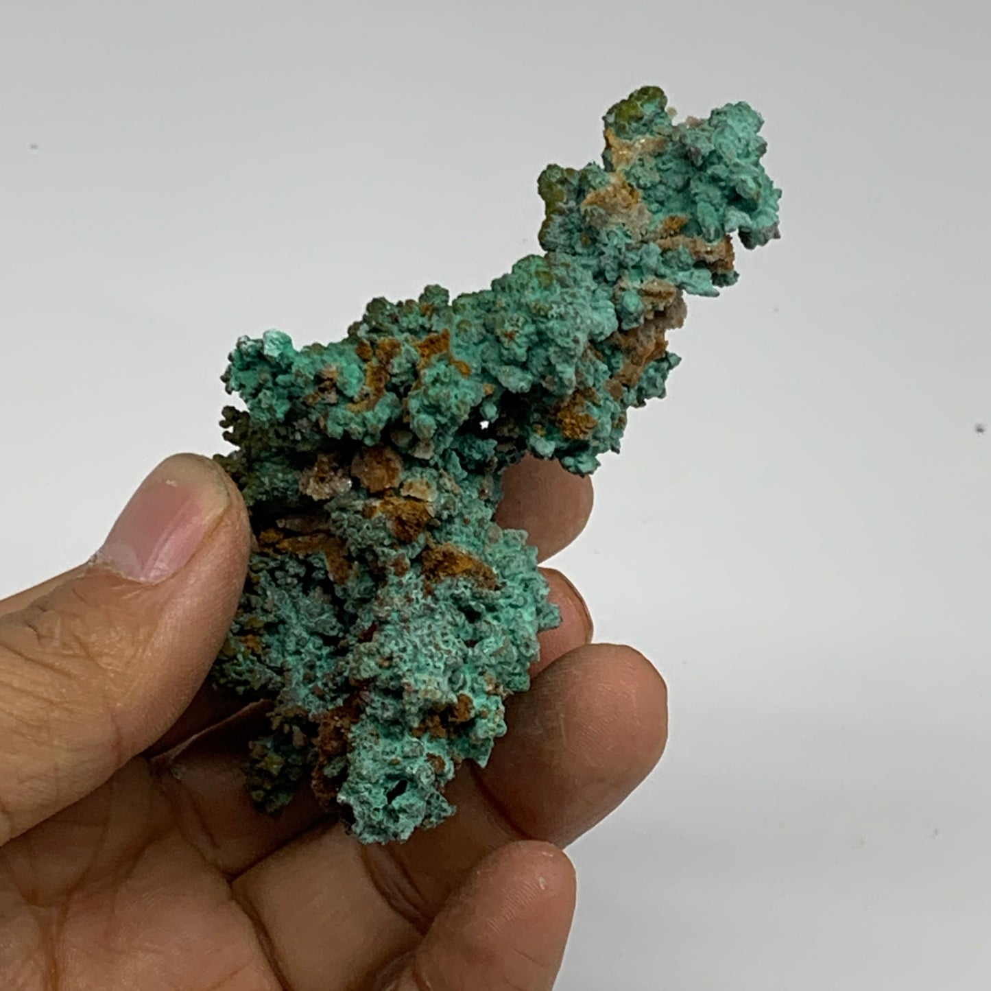 141.3g, 3.2"x2.3"x1.2", Malachite on Native Copper Mineral Specimens, B33978