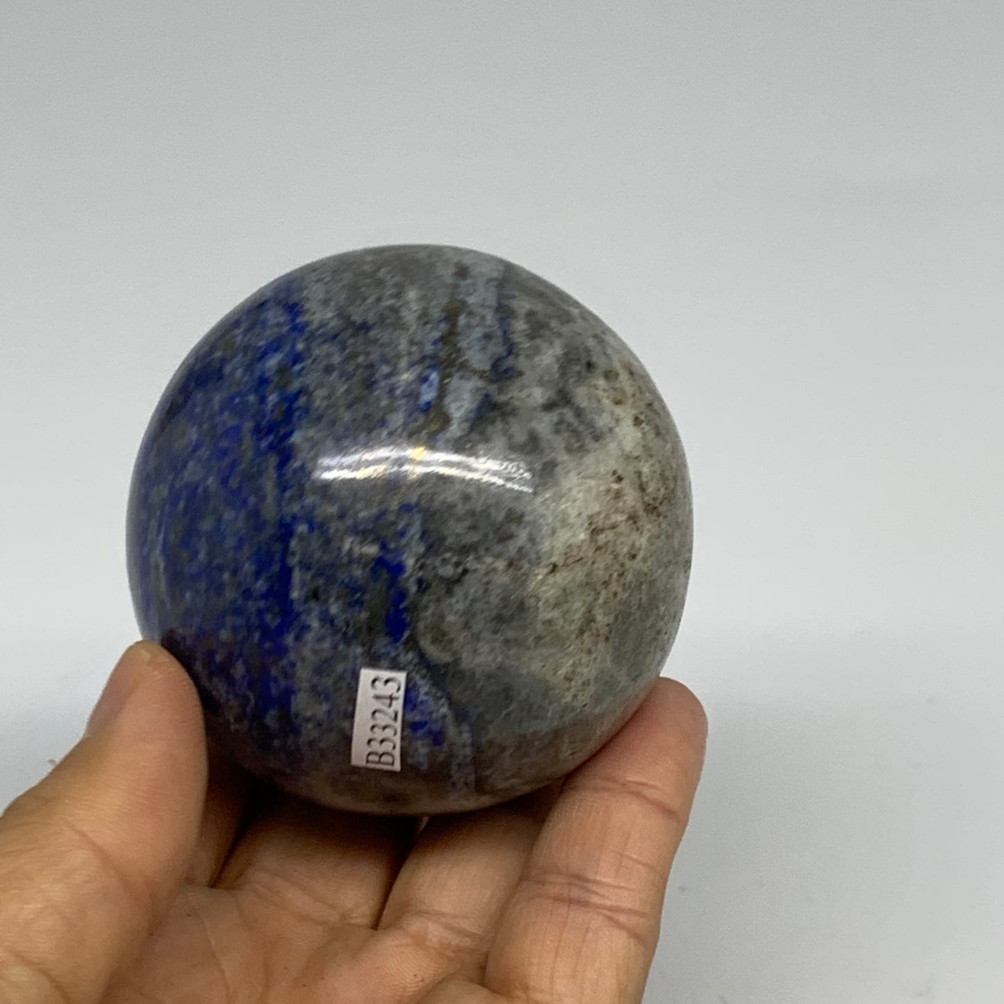0.85 lbs, 2.4" (62mm), Lapis Lazuli Sphere Ball Gemstone @Afghanistan, B33243