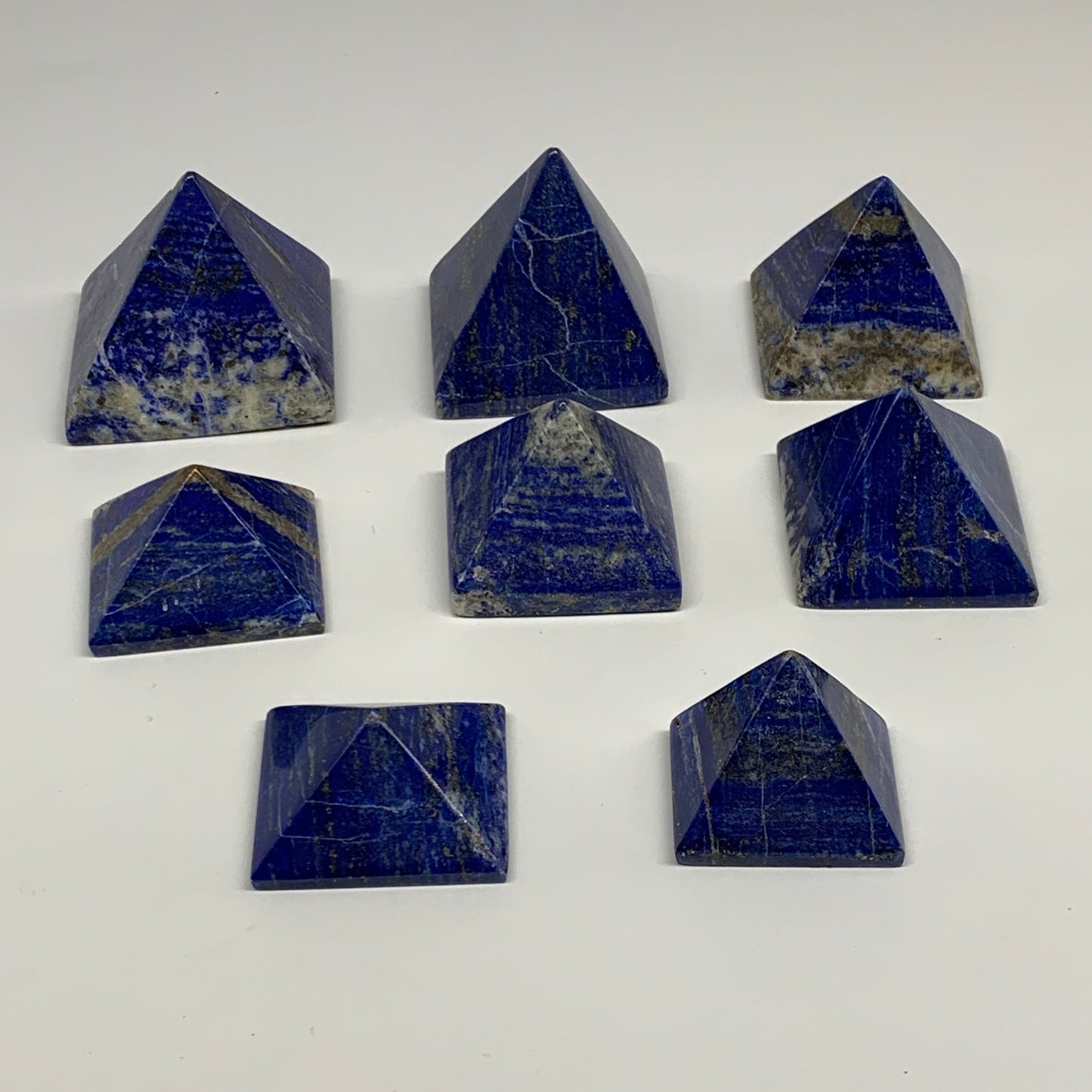 2.2 lbs (1000g),1"-2.1",  8pcs,Natural Lapis Lazuli Pyramids, B29695