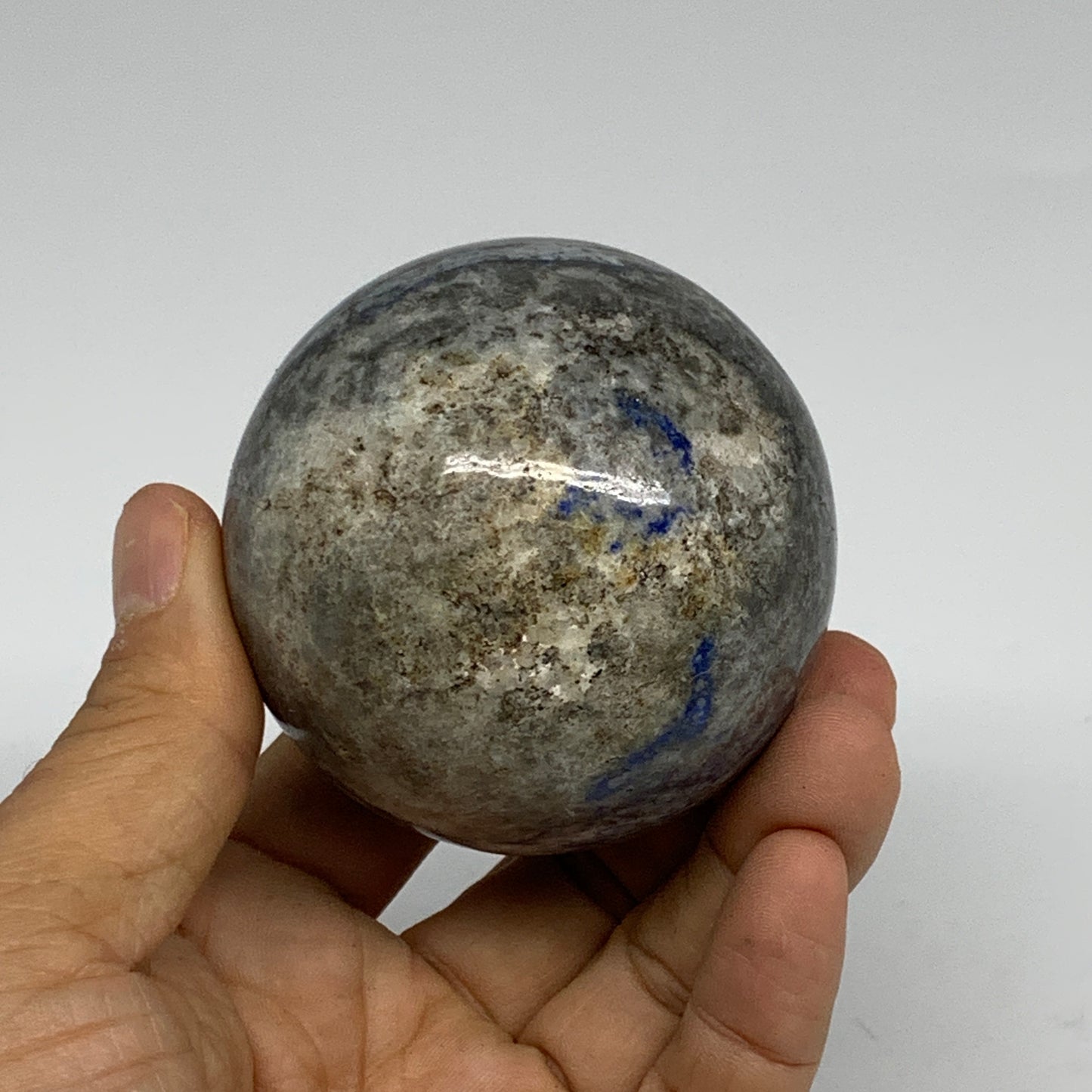0.85 lbs, 2.4" (62mm), Lapis Lazuli Sphere Ball Gemstone @Afghanistan, B33243