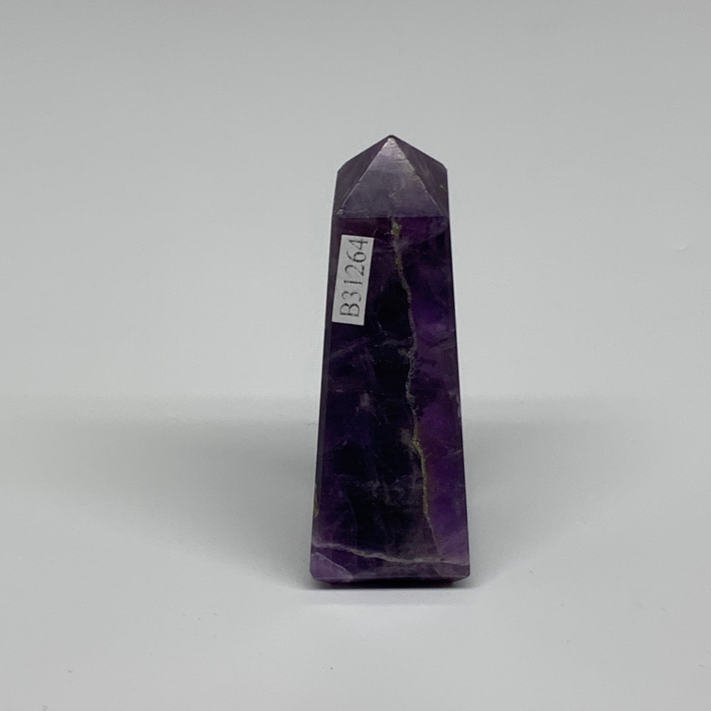 64.9g, 2.7"x0.9"x0.9", Natural Amethyst Tower Point Obelisk @Brazil, B31264