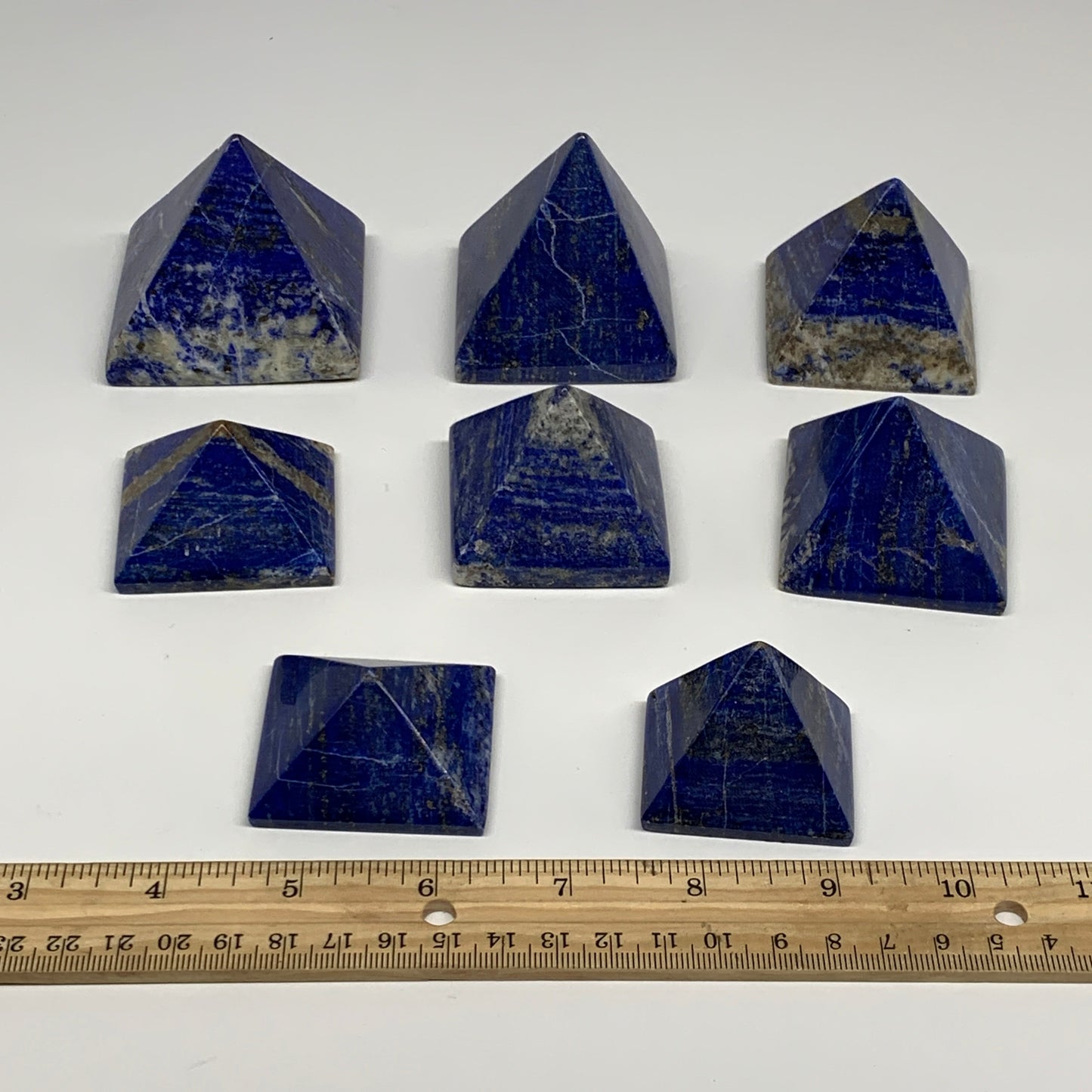 2.2 lbs (1000g),1"-2.1",  8pcs,Natural Lapis Lazuli Pyramids, B29695