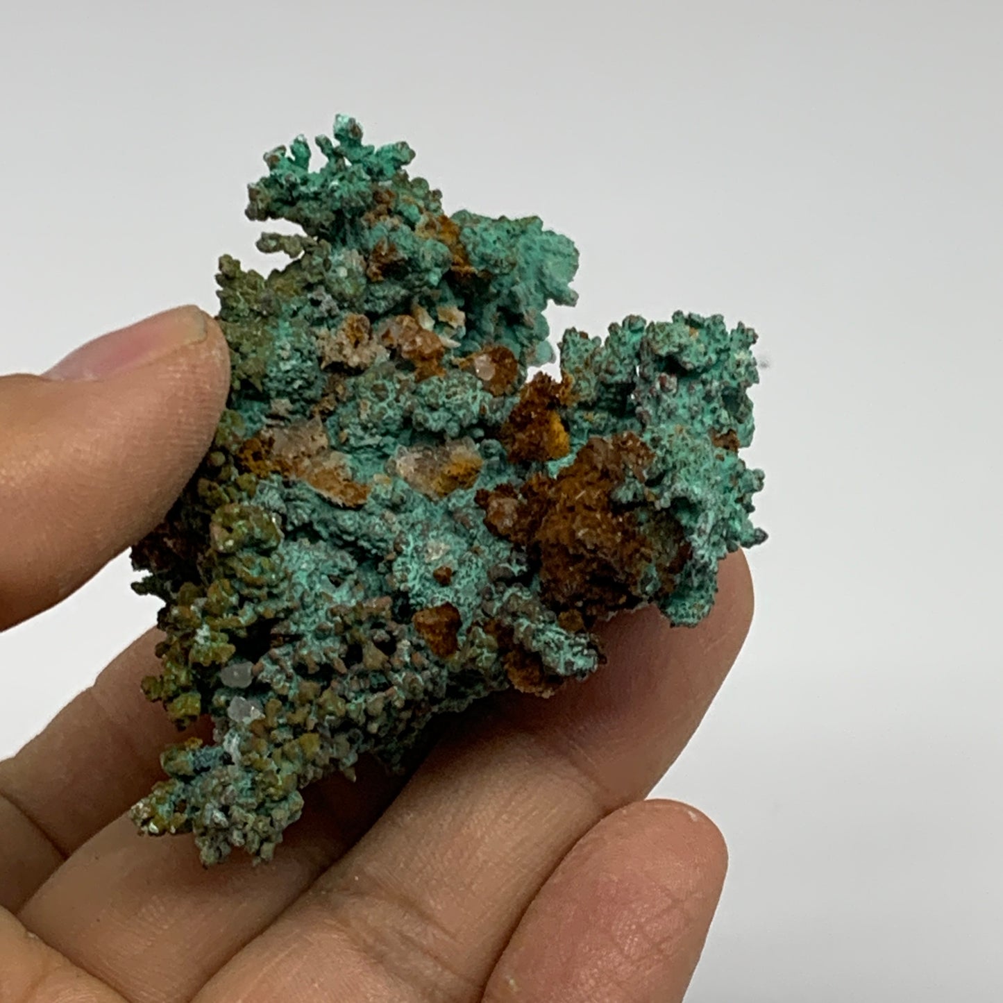 141.3g, 3.2"x2.3"x1.2", Malachite on Native Copper Mineral Specimens, B33978