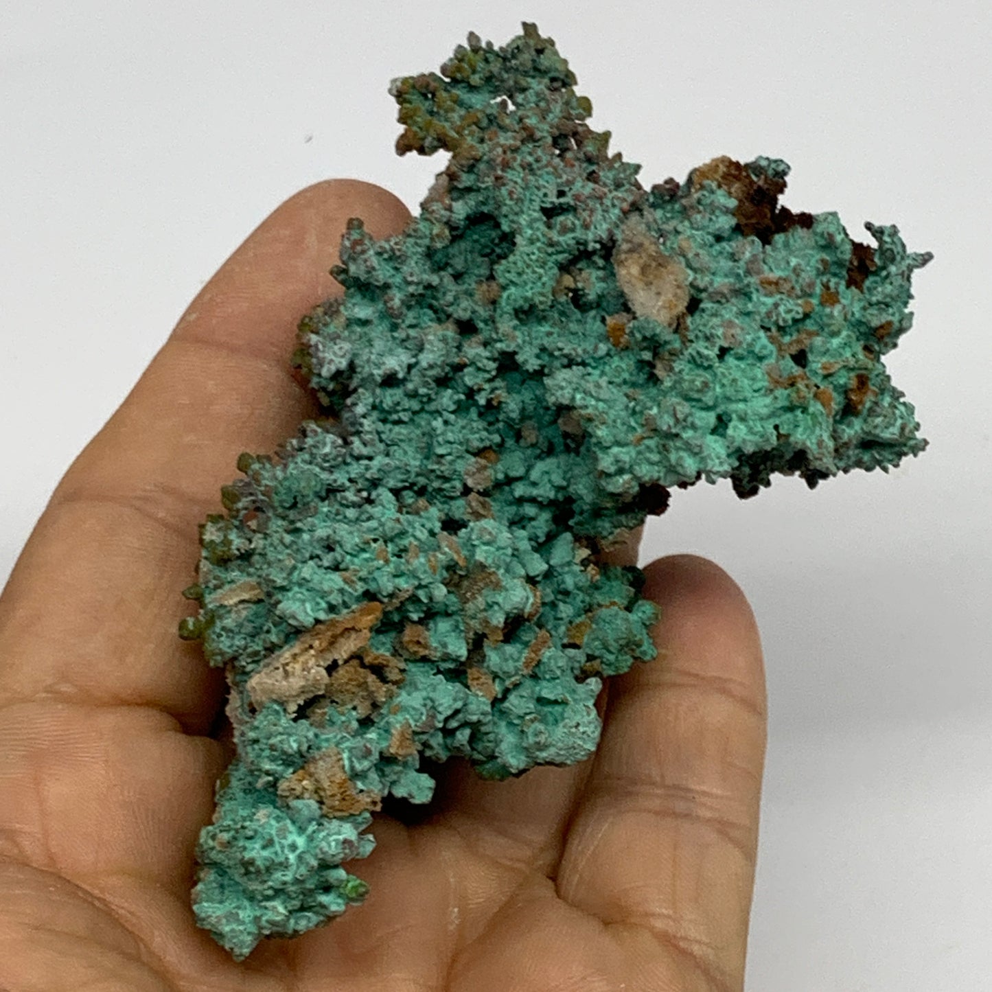 141.3g, 3.2"x2.3"x1.2", Malachite on Native Copper Mineral Specimens, B33978