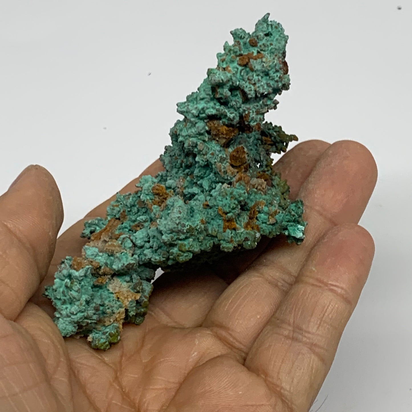 141.3g, 3.2"x2.3"x1.2", Malachite on Native Copper Mineral Specimens, B33978