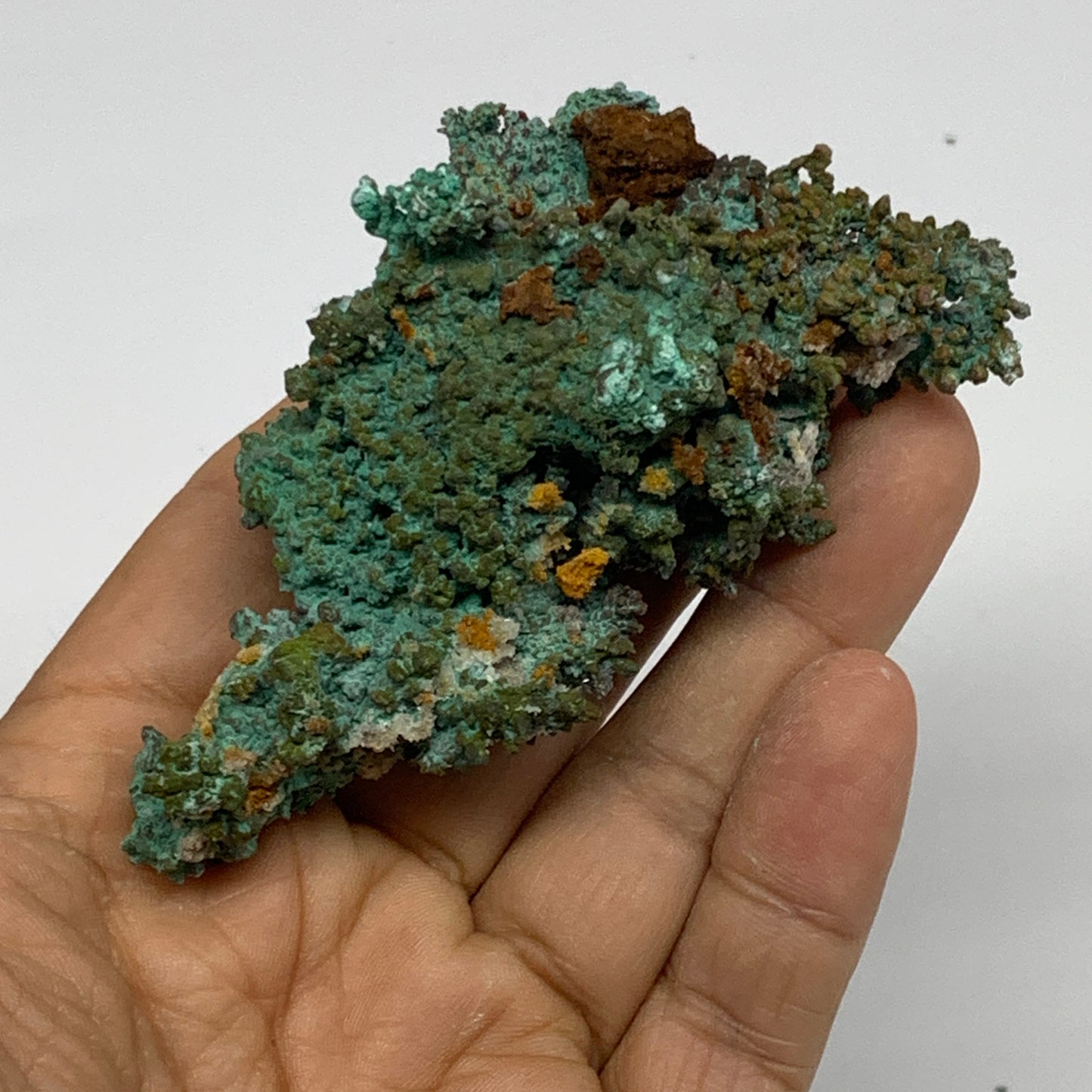 141.3g, 3.2"x2.3"x1.2", Malachite on Native Copper Mineral Specimens, B33978