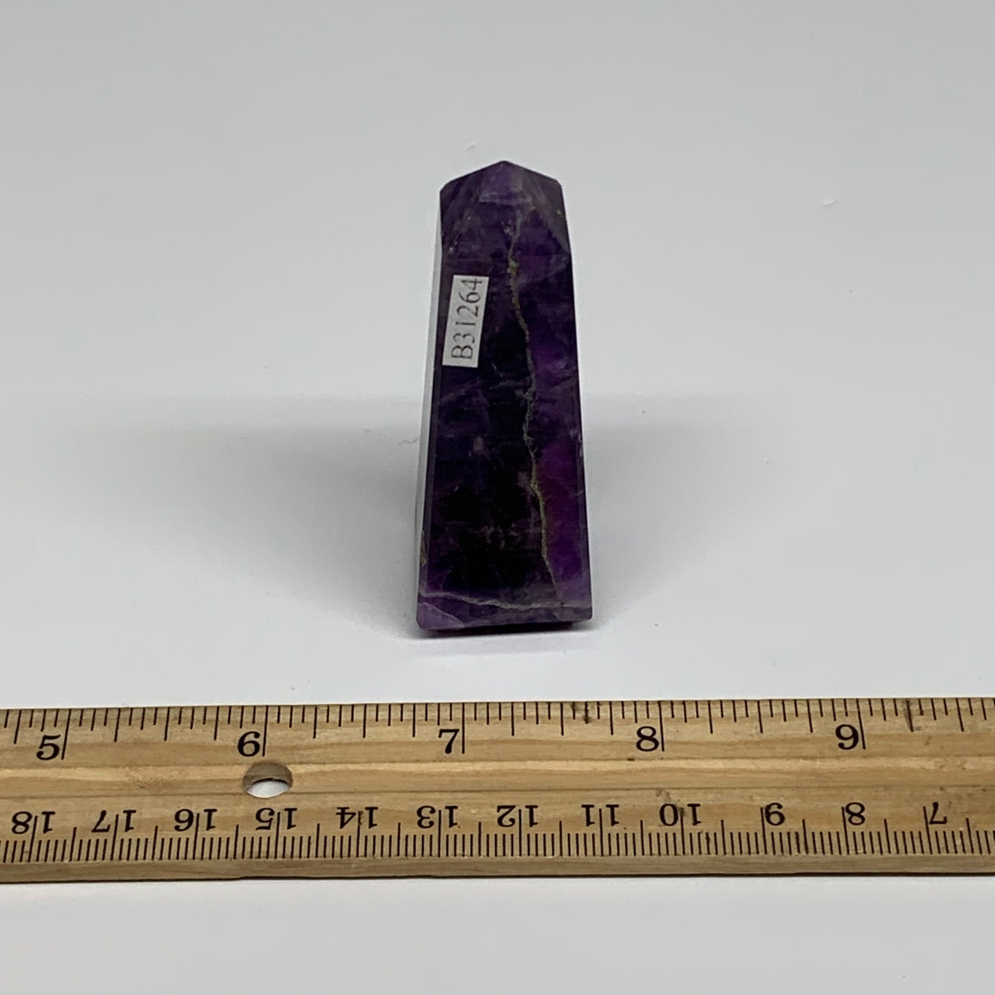 64.9g, 2.7"x0.9"x0.9", Natural Amethyst Tower Point Obelisk @Brazil, B31264