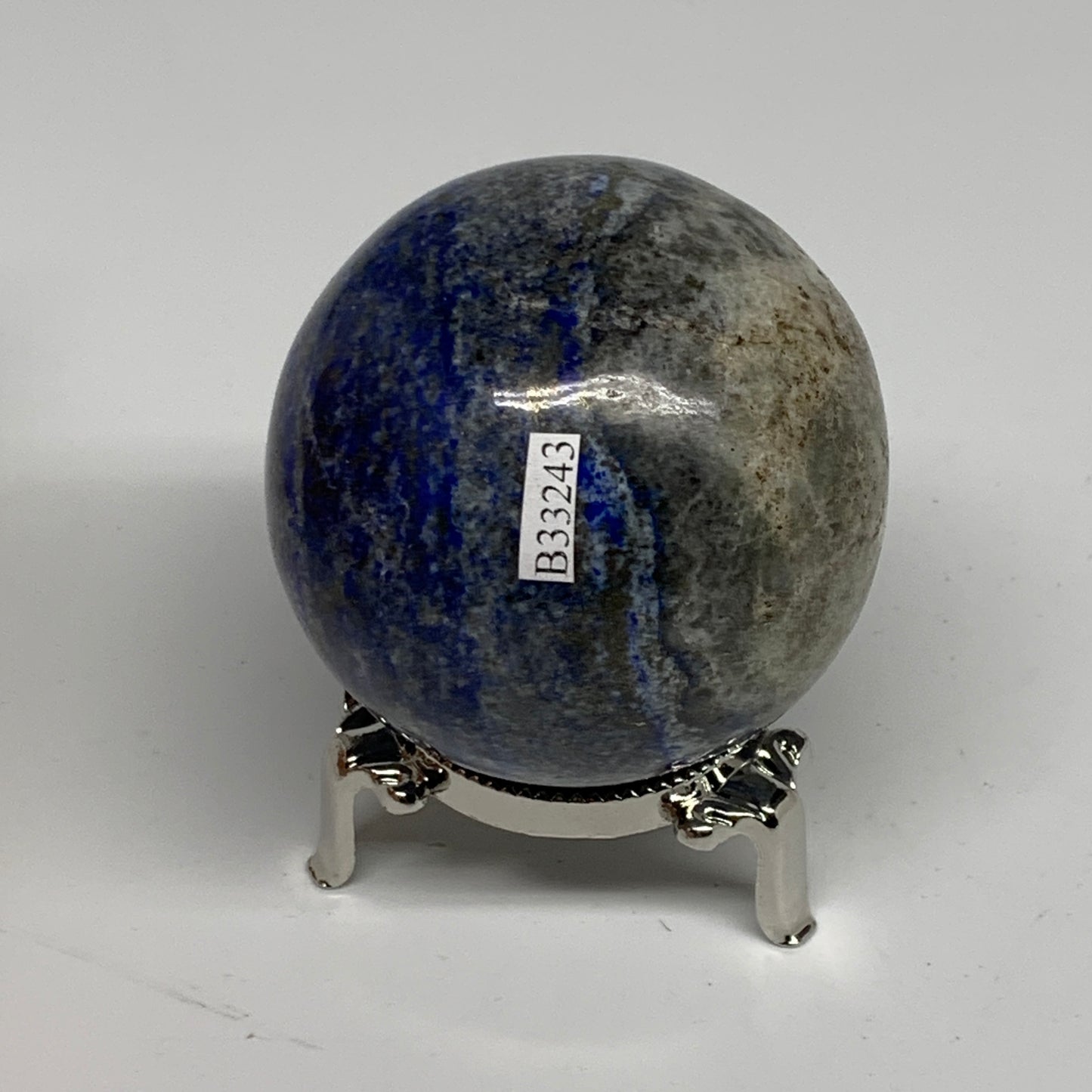 0.85 lbs, 2.4" (62mm), Lapis Lazuli Sphere Ball Gemstone @Afghanistan, B33243