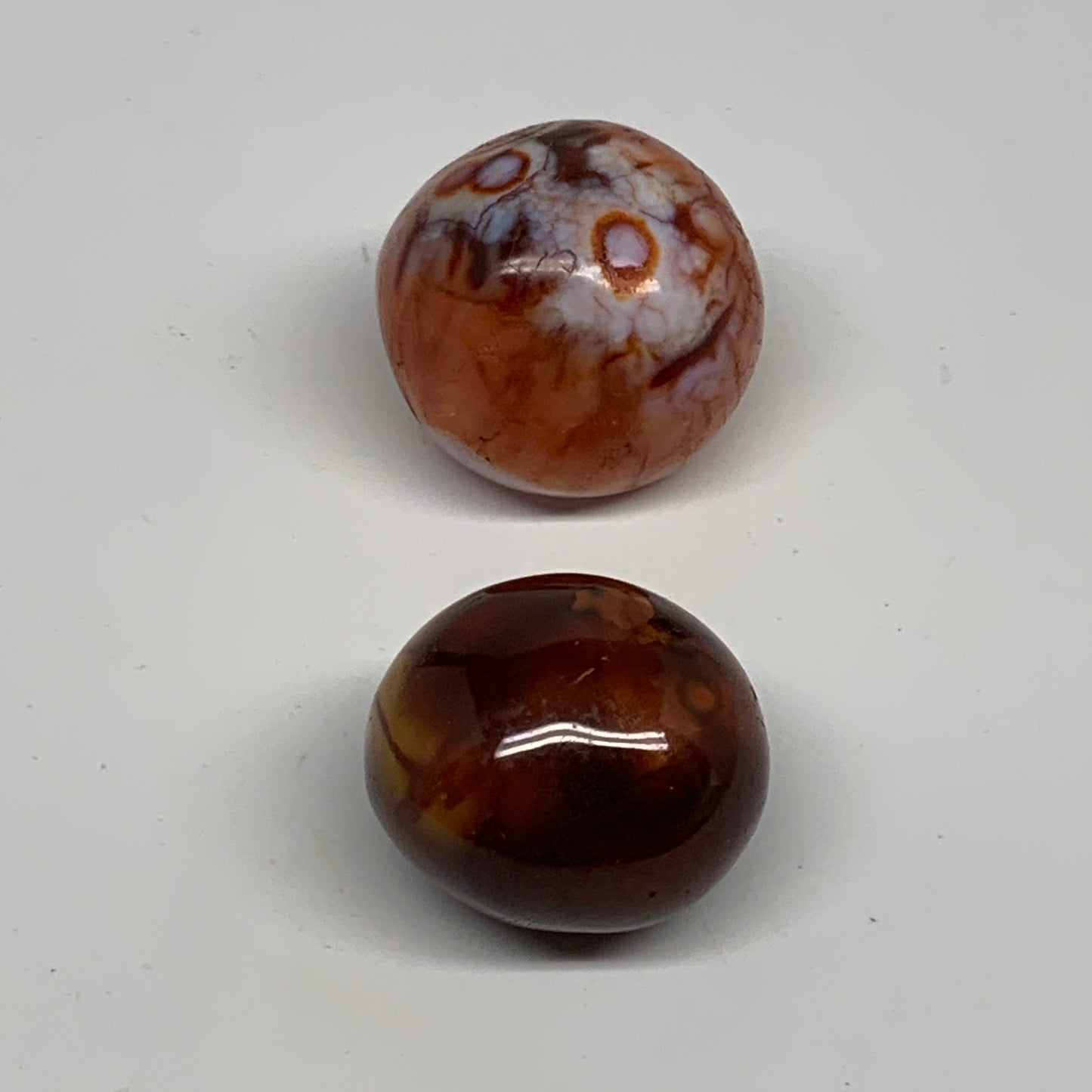 127.5g,1.5"-1.6", 2pcs, Small Red Carnelian Palm-Stone Gem Crystal Polished,B281