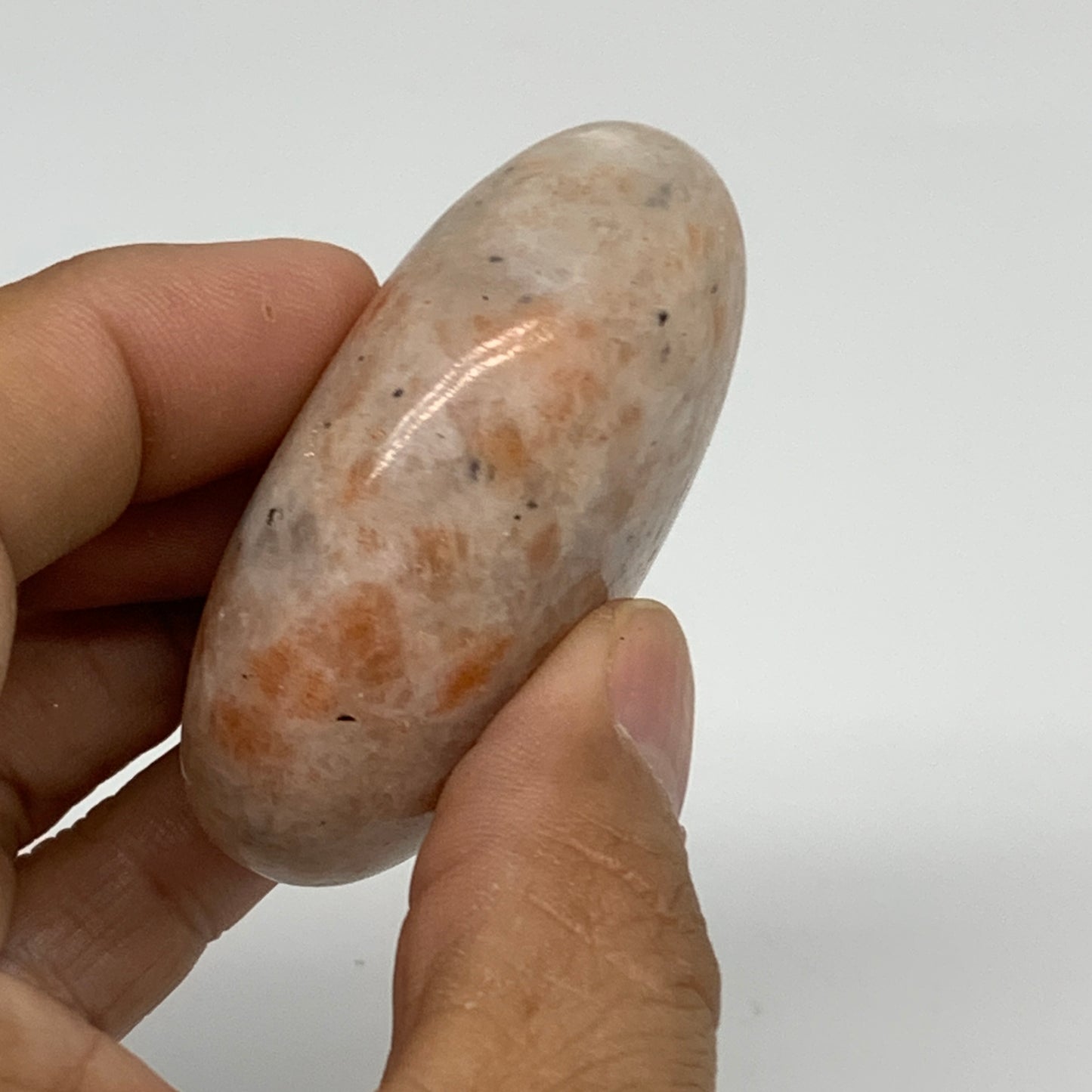 88.7g, 2.2"x1.7"x0.9", Natural Sunstone Palm-Stone Polished from India, B34606