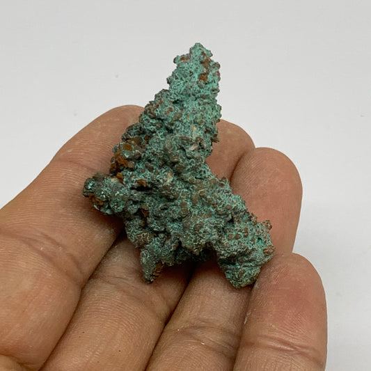 32.1g, 1.7"x1"x0.6", Malachite on Native Copper Mineral Specimens, B33979