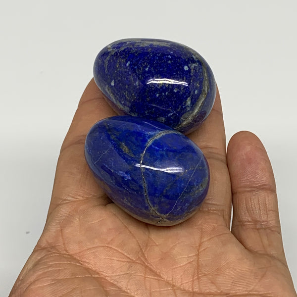 119.2g, 1.6"-1.6", 2pcs, Natural Lapis Lazuli Egg Polished @Afghanistan, B30426