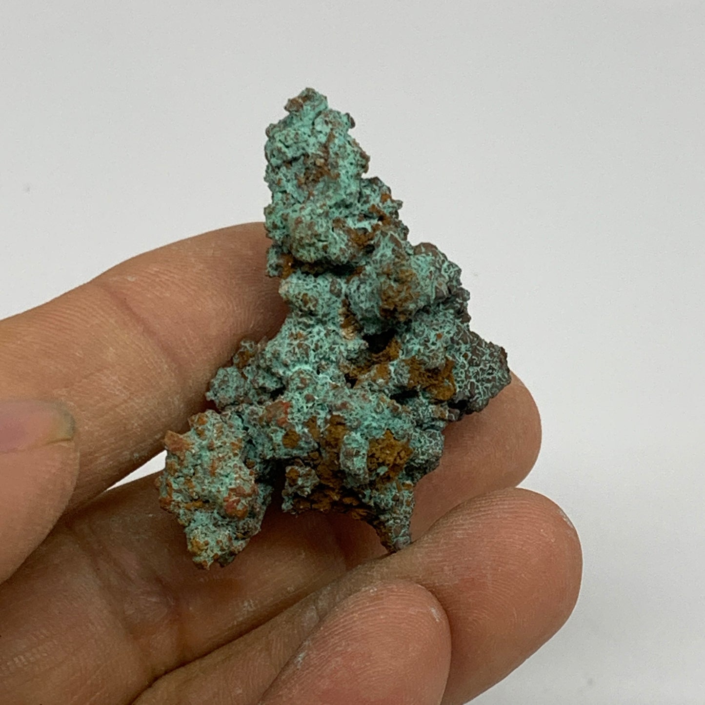 32.1g, 1.7"x1"x0.6", Malachite on Native Copper Mineral Specimens, B33979