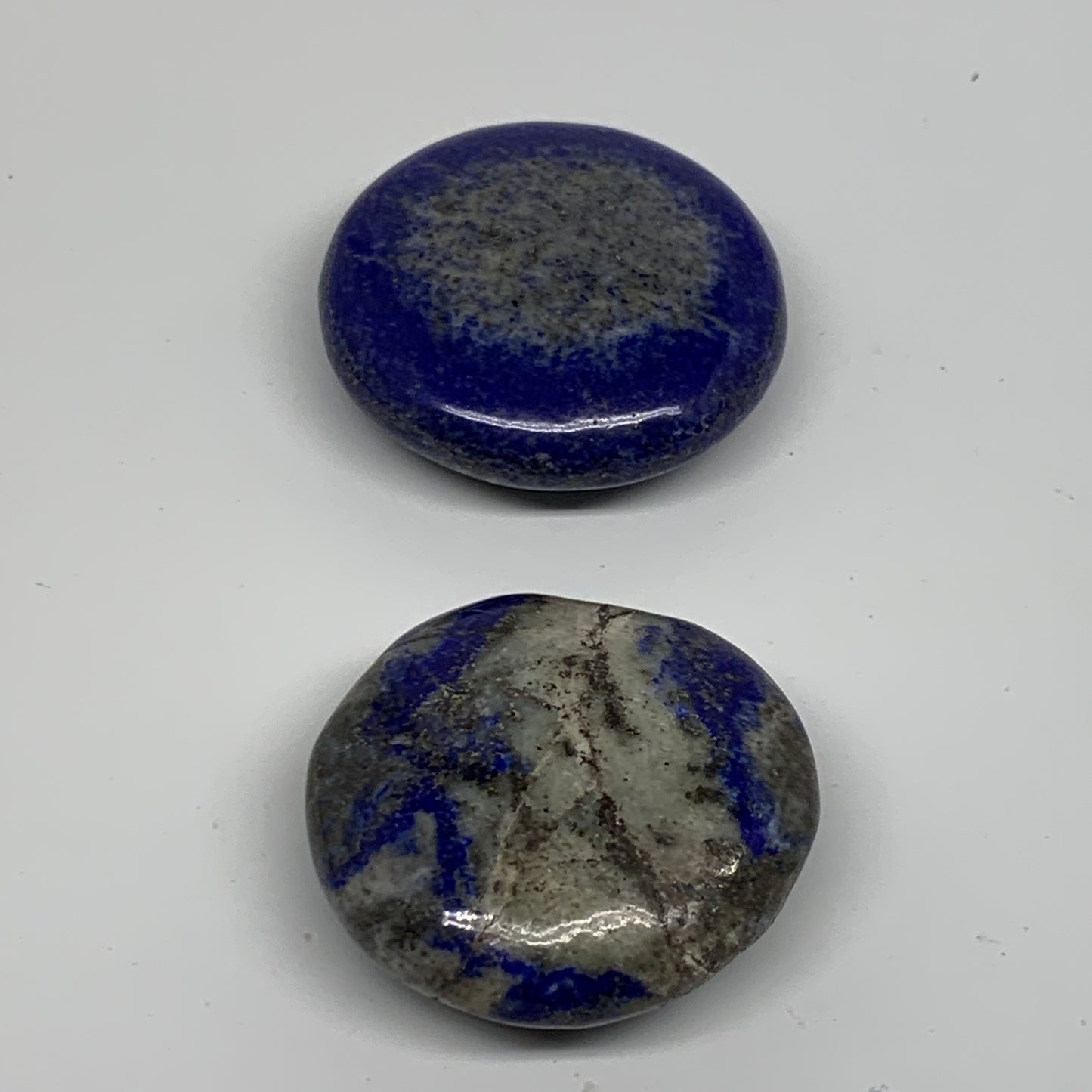 122.2g, 1.8"-1.9", 2pcs, Natural Lapis Lazuli Palm Stone @Afghanistan,B36745