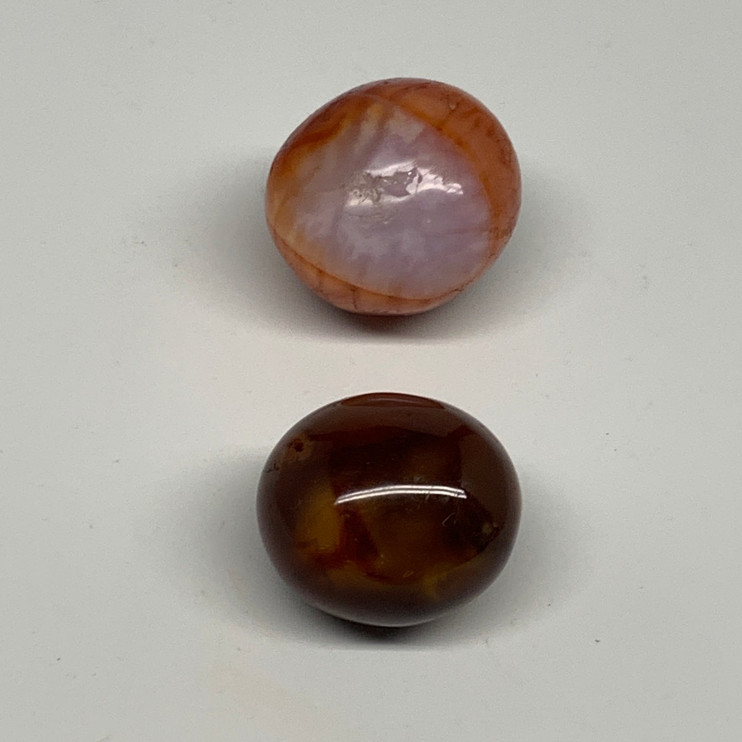 127.5g,1.5"-1.6", 2pcs, Small Red Carnelian Palm-Stone Gem Crystal Polished,B281