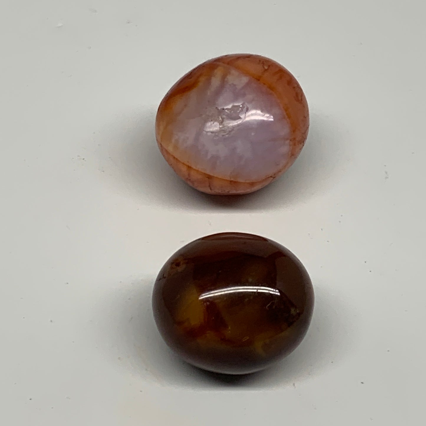 127.5g,1.5"-1.6", 2pcs, Small Red Carnelian Palm-Stone Gem Crystal Polished,B281