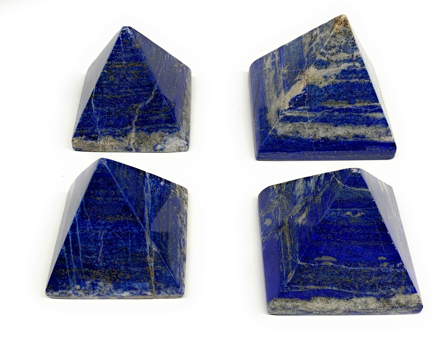 2.4 lbs (1095g),2"-2.5",  4pcs,Natural Lapis Lazuli Pyramids @Afghanistan,B29696