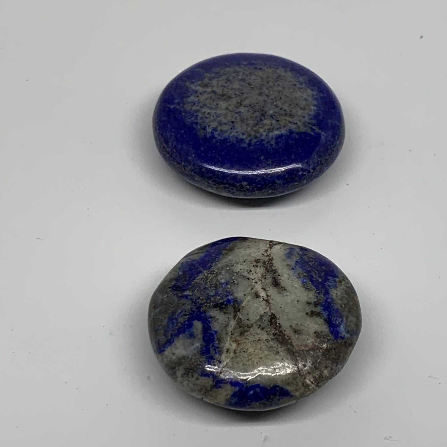 122.2g, 1.8"-1.9", 2pcs, Natural Lapis Lazuli Palm Stone @Afghanistan,B36745